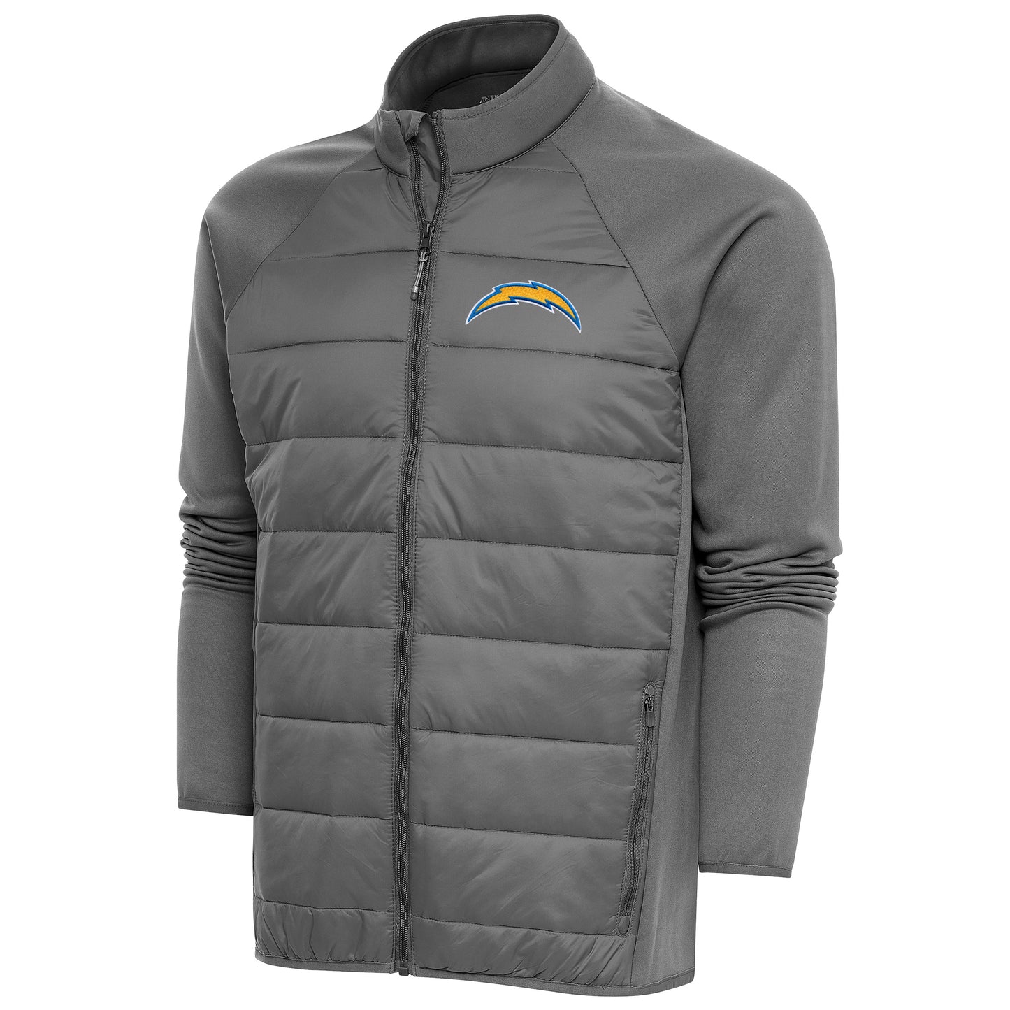Men's Antigua Steel Los Angeles Chargers Altitude Full-Zip Jacket