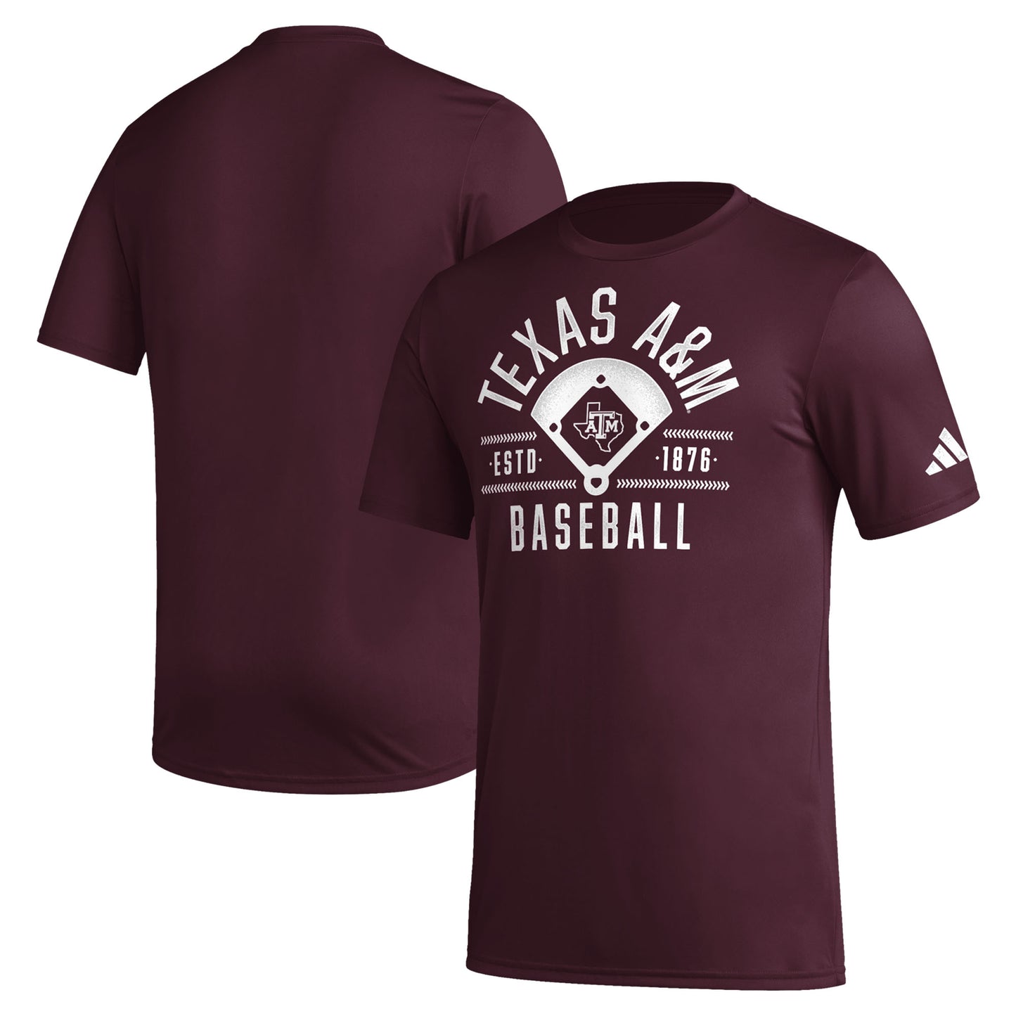 Men's adidas Maroon Texas A&M Aggies Exit Velocity Baseball Pregame AEROREADY T-Shirt