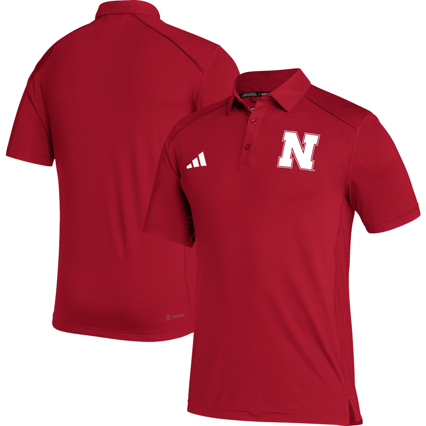 Men's adidas Scarlet Nebraska Huskers Strategy AEROREADY Polo
