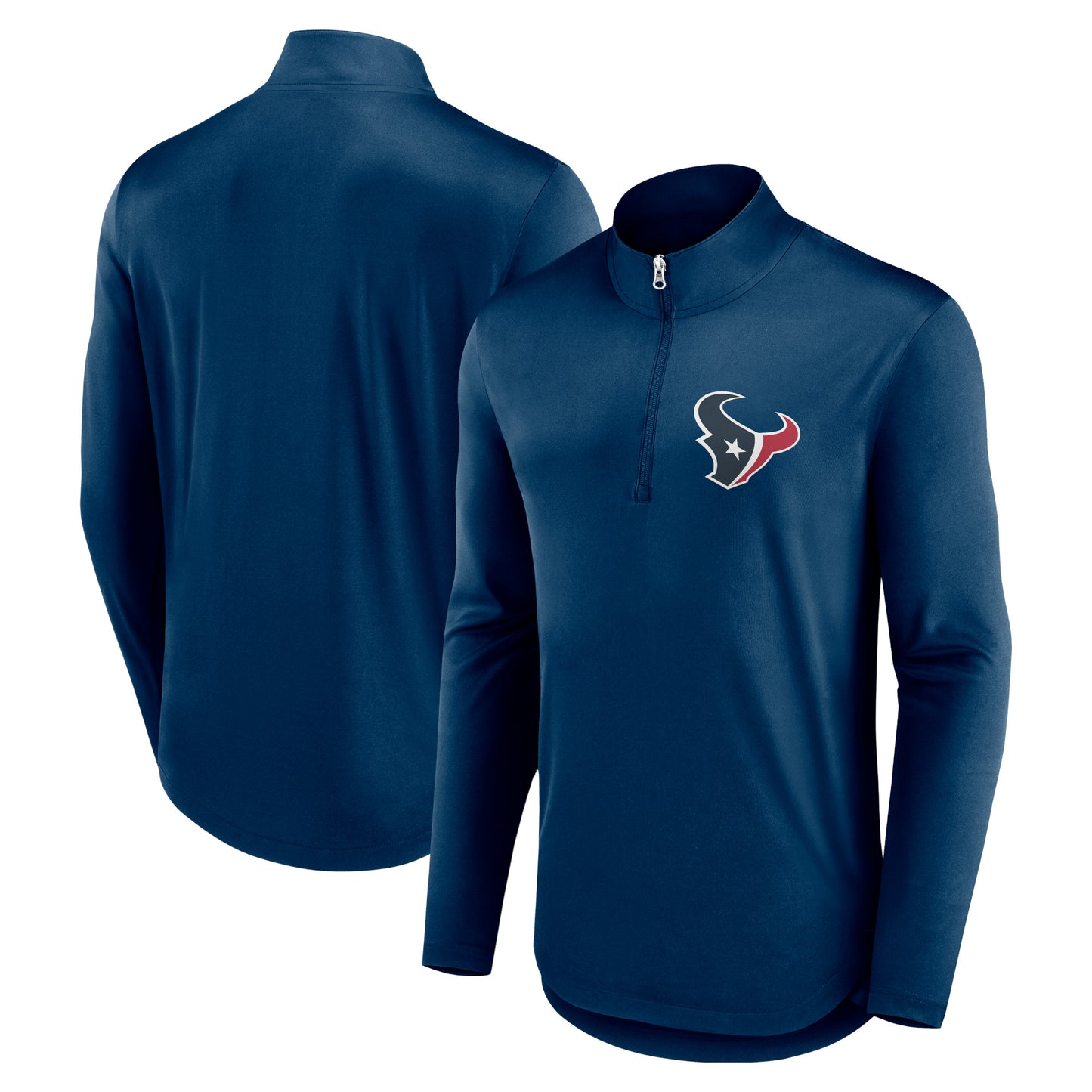 Men's Fanatics Navy Houston Texans Quarterback Quarter-Zip Top