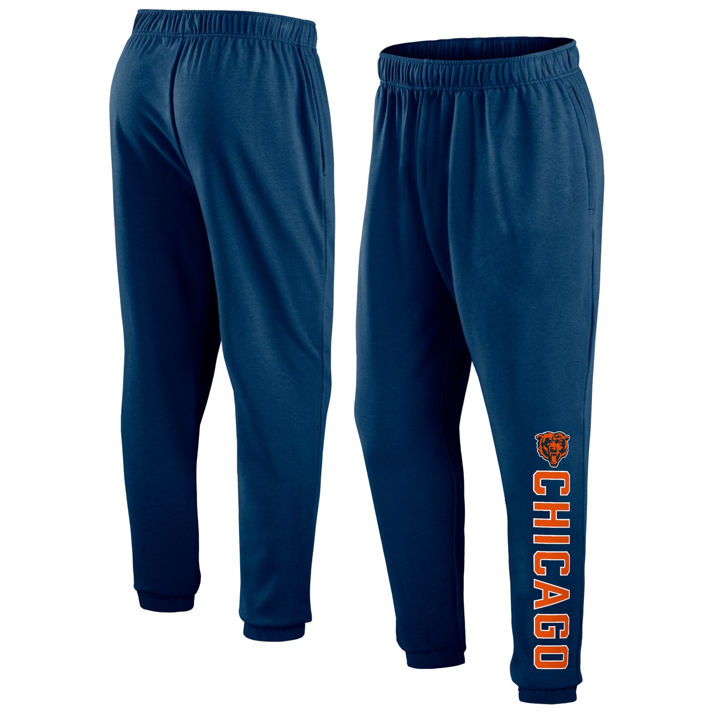 Men's Fanatics Navy Chicago Bears Chop Block Fleece Sweatpants