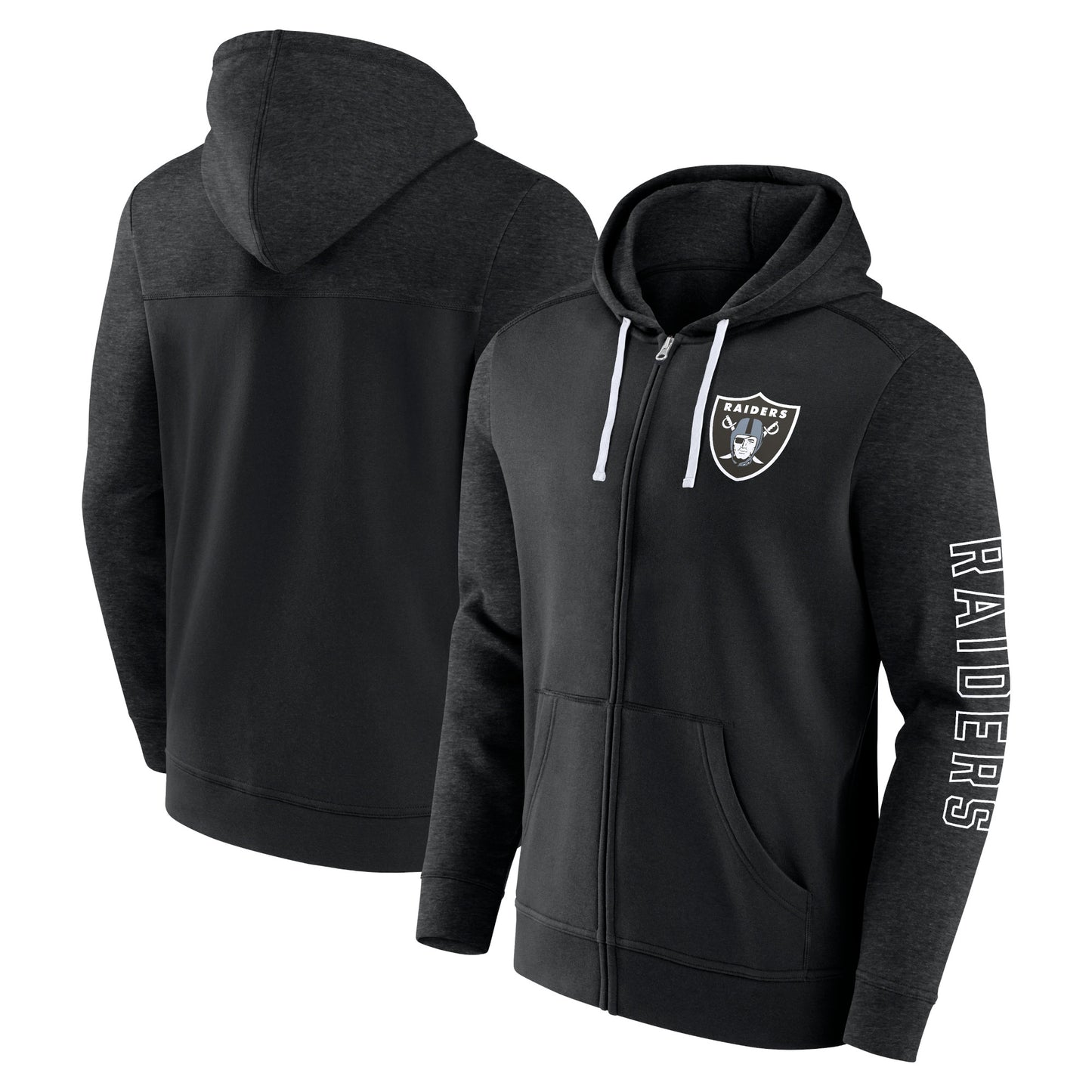 Men's Fanatics Black Las Vegas Raiders Offensive Lineup Hoodie Full-Zip Hoodie