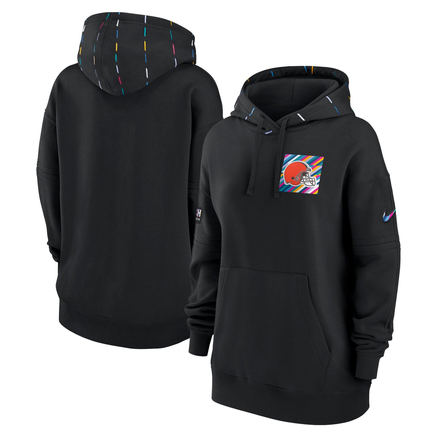 Women's Nike Black Cleveland Browns 2023 NFL Crucial Catch Club Pullover Hoodie