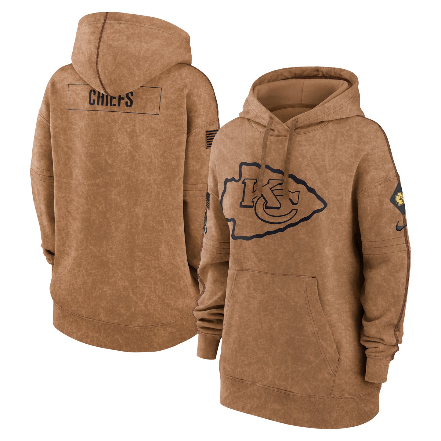 Women's Nike Brown Kansas City Chiefs 2023 Salute to Service Pullover Hoodie
