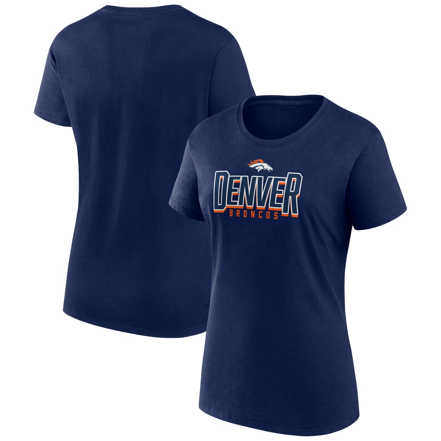 Women's Fanatics Navy Denver Broncos Route T-shirt