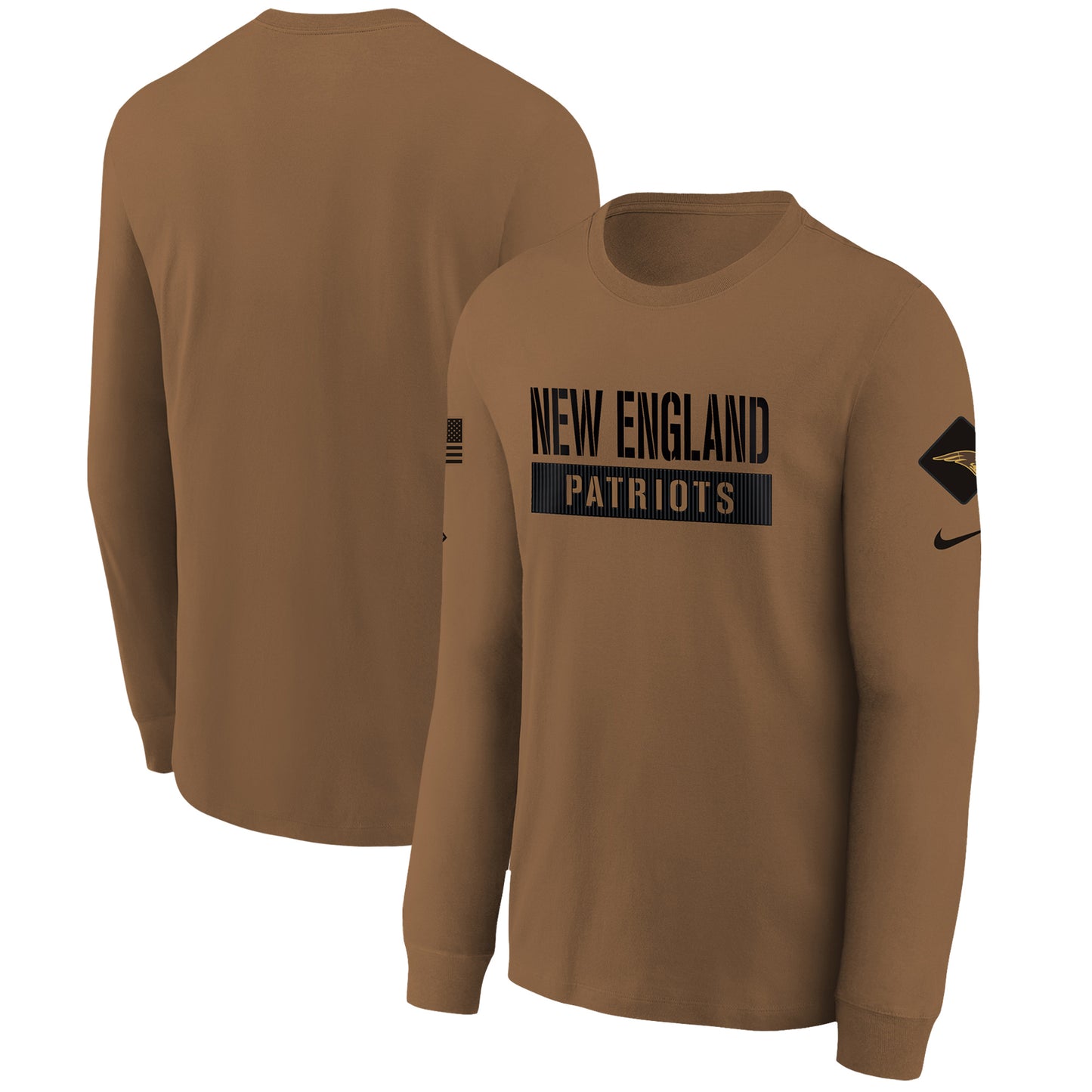 Youth Nike Brown New England Patriots 2023 Salute to Service Long Sleeve T-Shirt