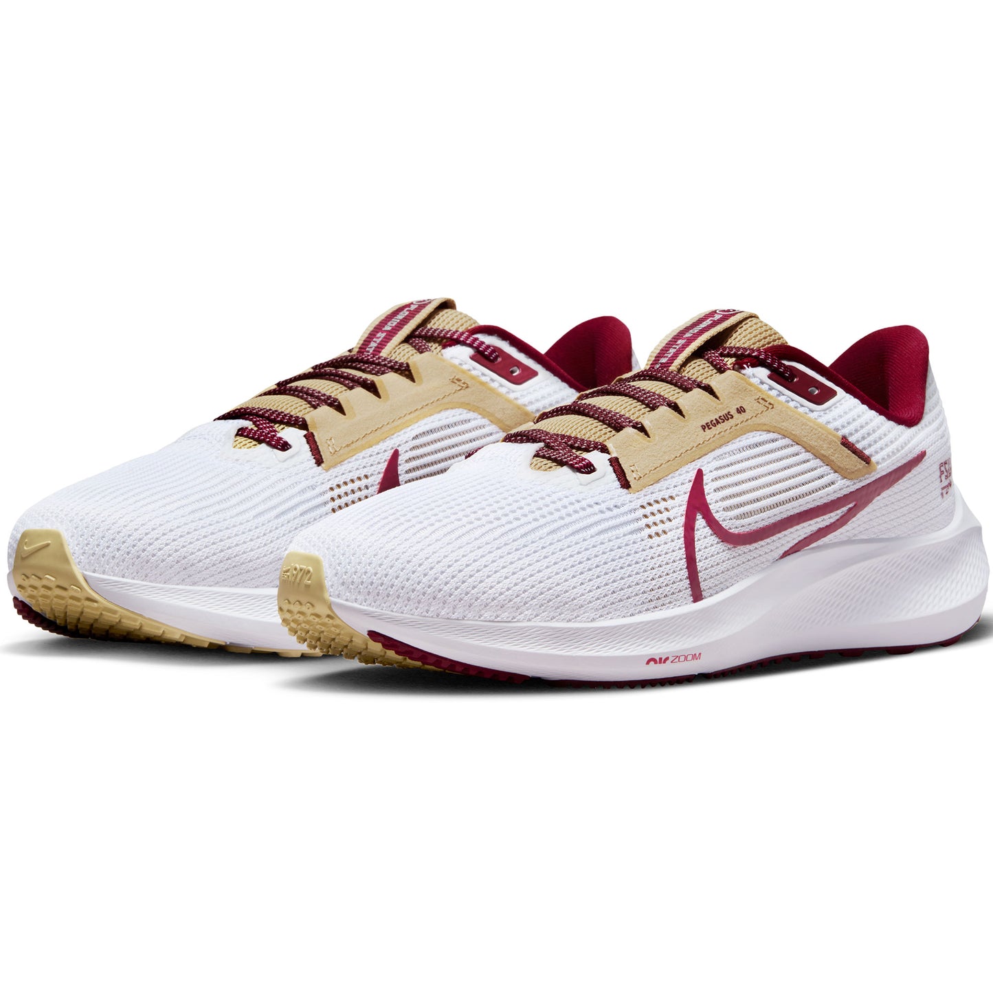 Unisex Nike White Florida State Seminoles Zoom Pegasus 40 Running Shoe