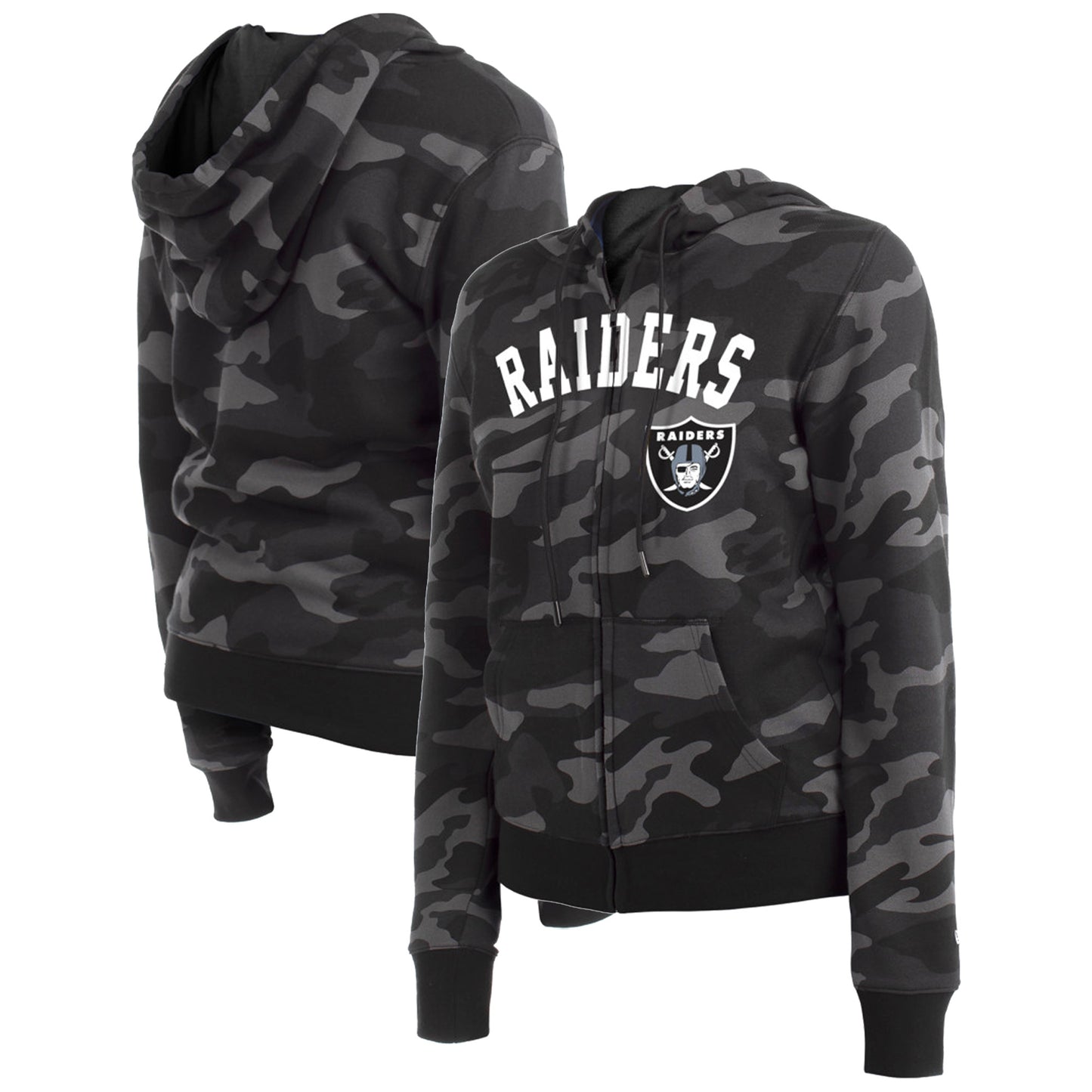 Women's New Era Black Las Vegas Raiders Camo Full-Zip Hoodie
