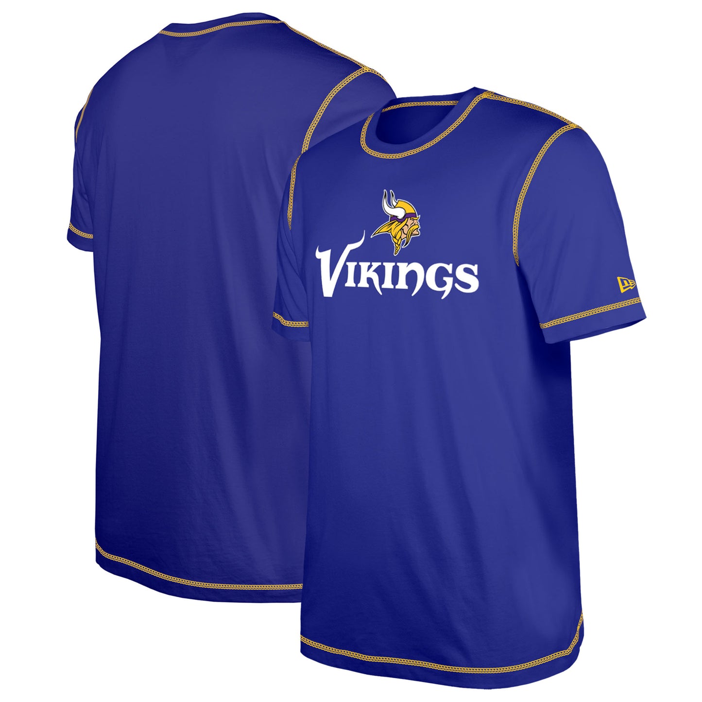 Men's New Era Purple Minnesota Vikings Third Down Puff Print T-Shirt