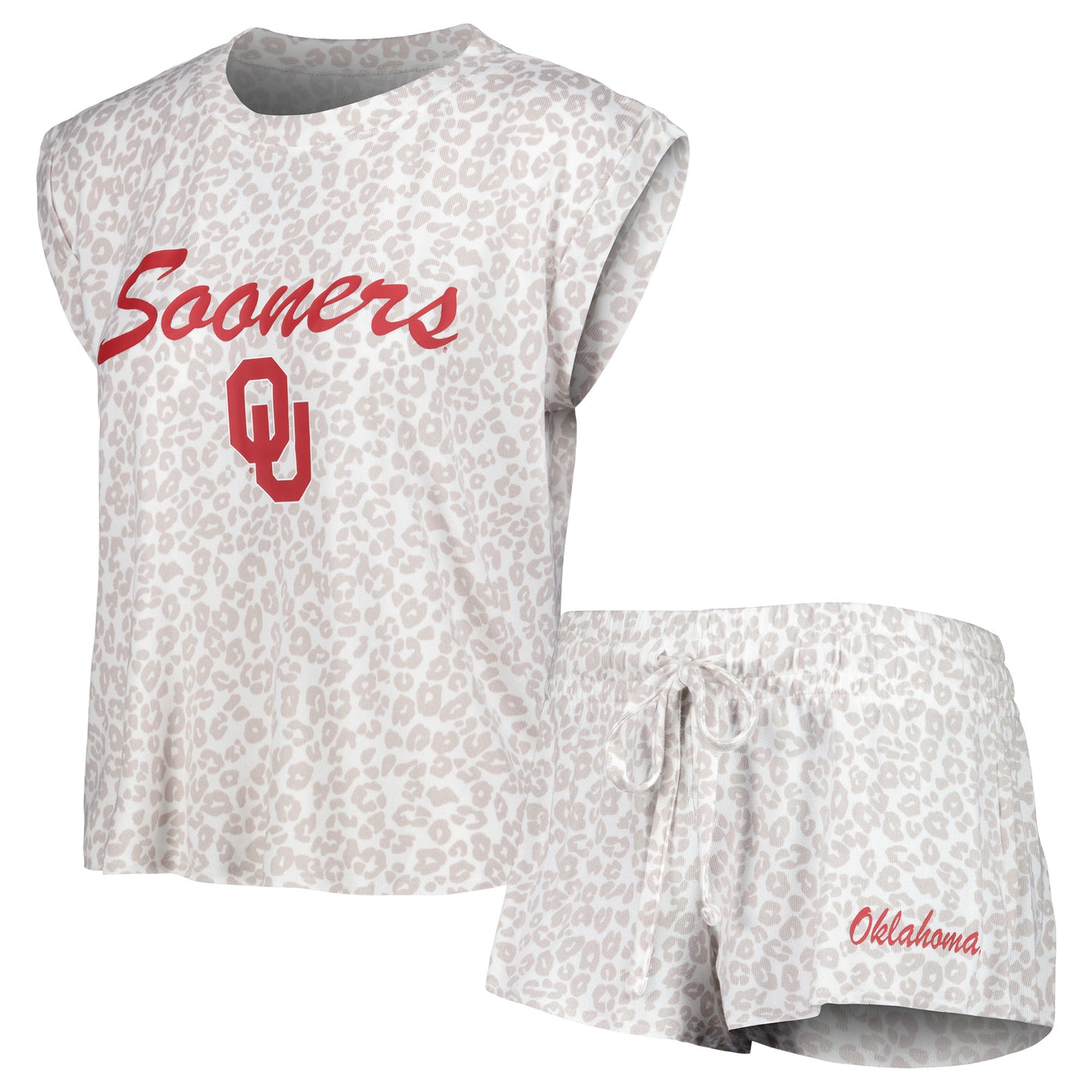 Women's Concepts Sport Cream Oklahoma Sooners Montana T-Shirt & Shorts Sleep Set