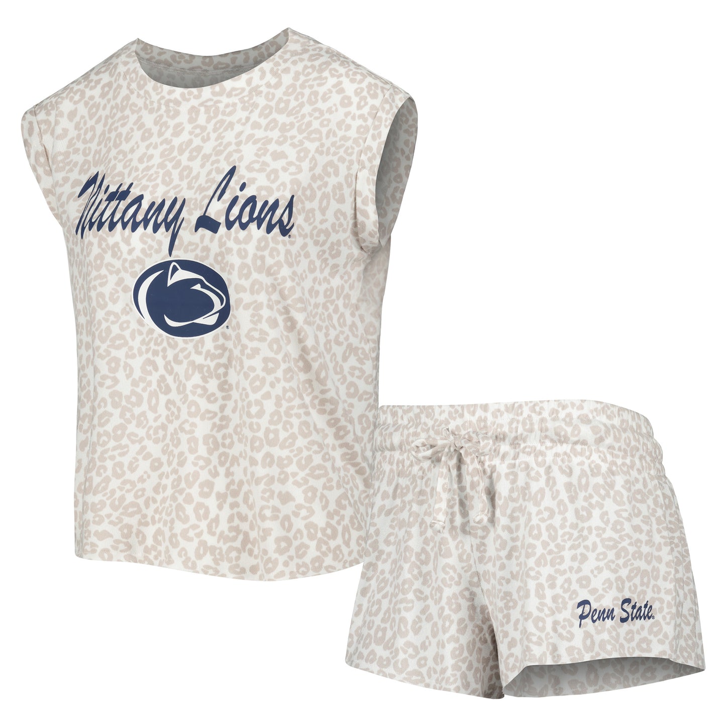 Women's Concepts Sport Cream Penn State Nittany Lions Montana T-Shirt & Shorts Sleep Set