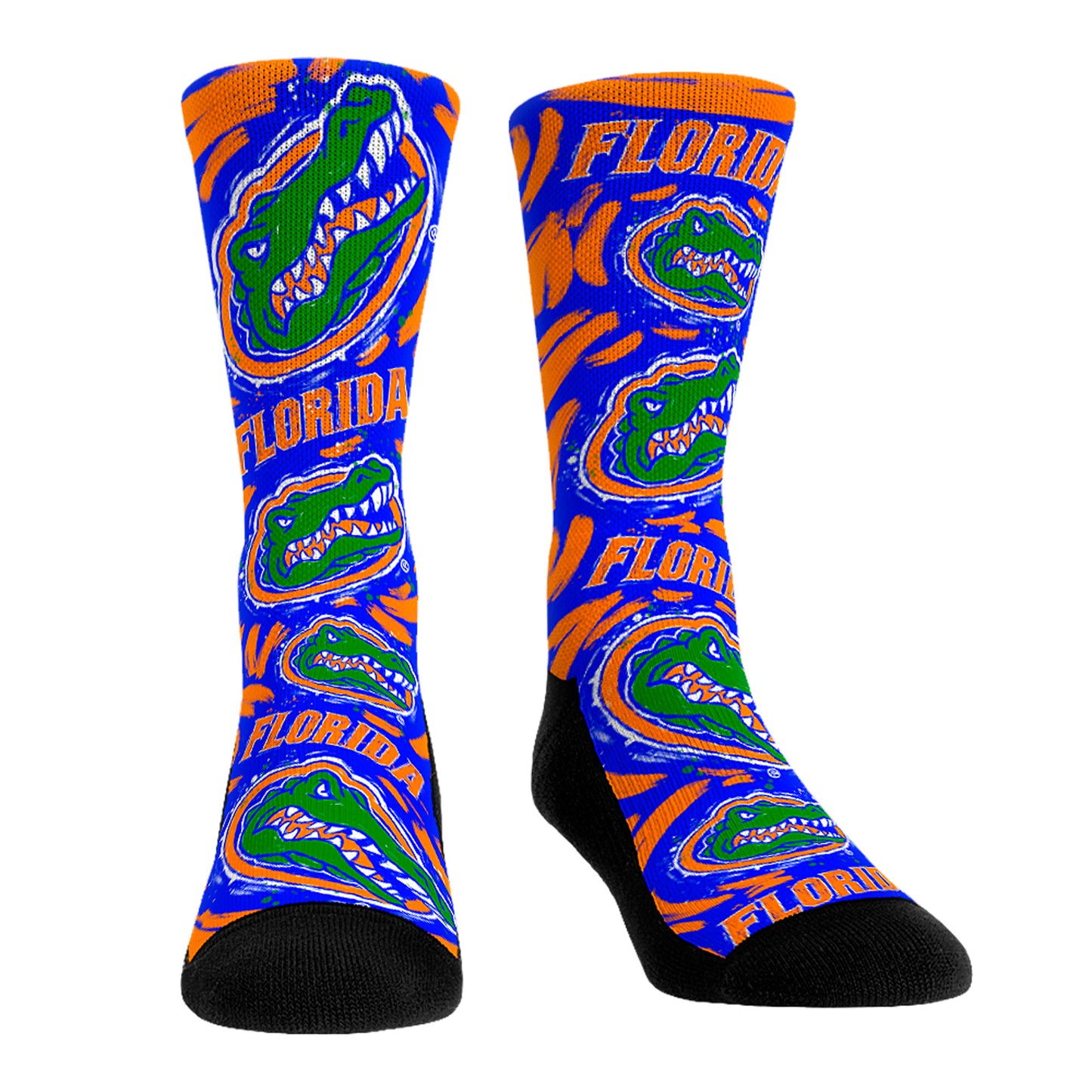 Unisex Rock Em Socks Florida Gators Allover Logo & Paint Crew Socks