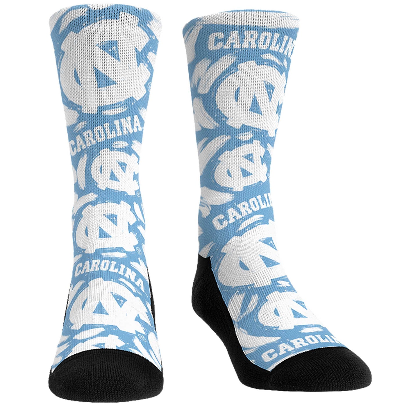 Unisex Rock Em Socks North Carolina Tar Heels Allover Logo & Paint Crew Socks