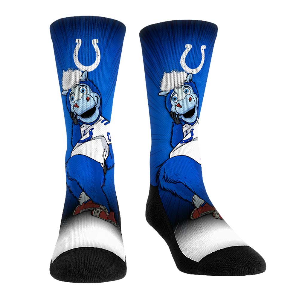Rock Em Socks Indianapolis Colts Mascot Pump Up Crew Socks
