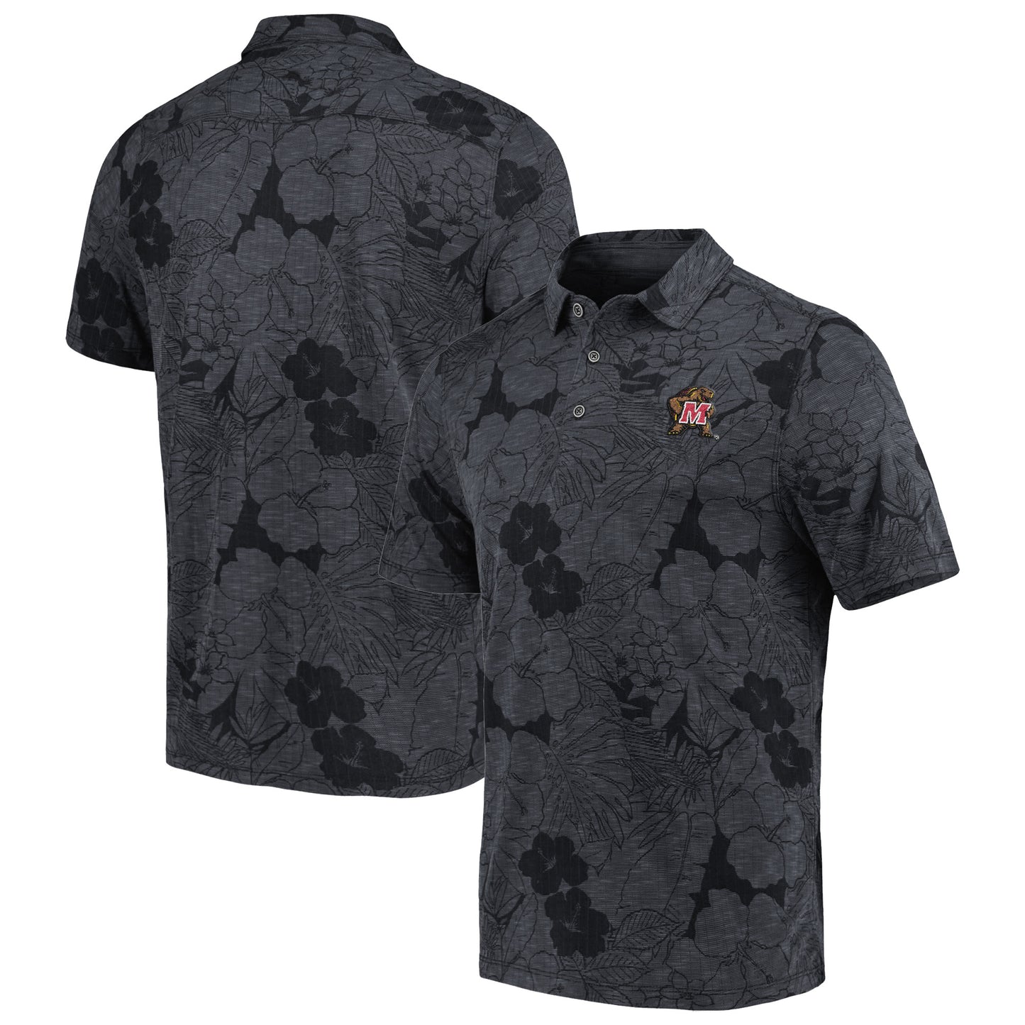 Men's Tommy Bahama Charcoal Maryland Terrapins Miramar Blooms Polo