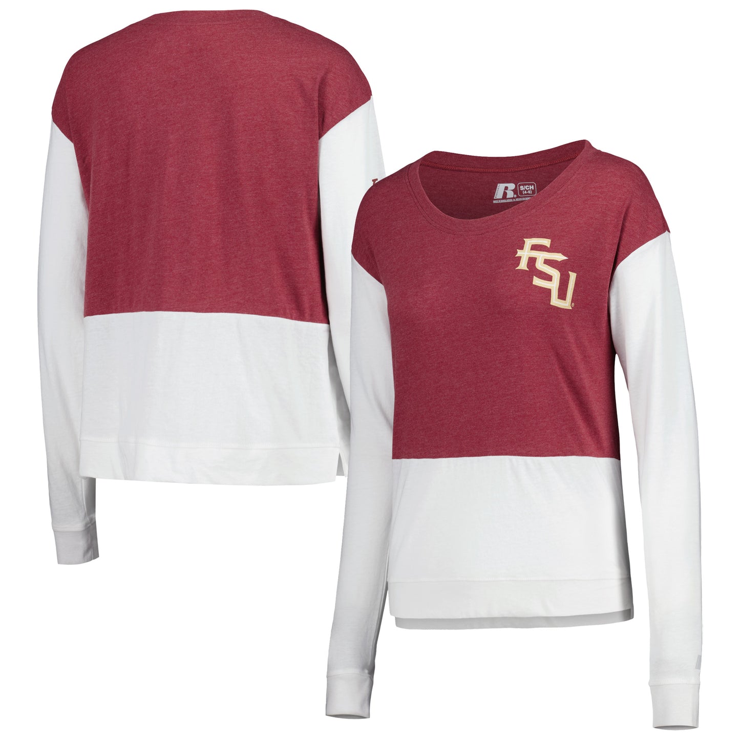 Women's Russell Heather Garnet Florida State Seminoles Relaxed Long Sleeve T-Shirt