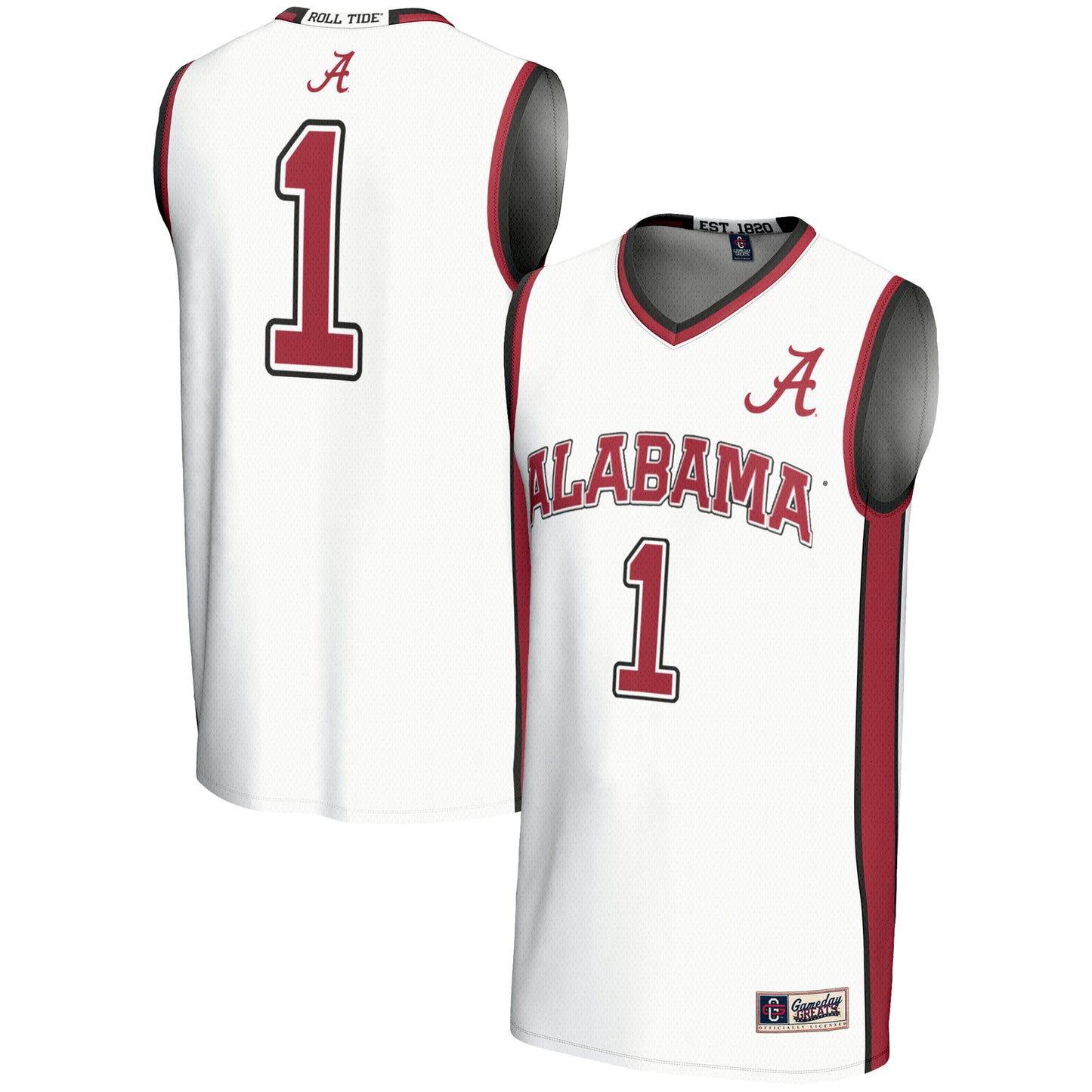Men's GameDay Greats #1 White Alabama Crimson Tide Lightweight Basketball Jersey