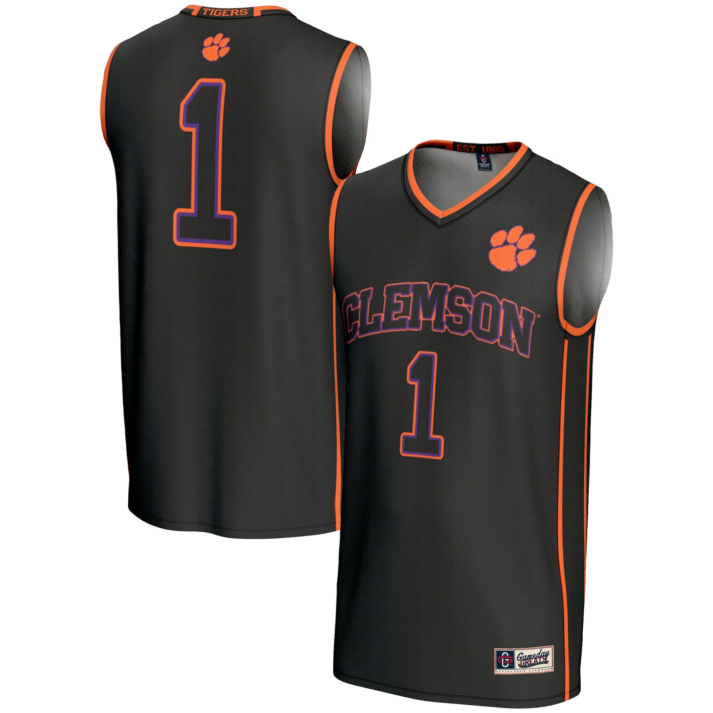 Men's GameDay Greats #1 Black Clemson Tigers Lightweight Basketball Jersey
