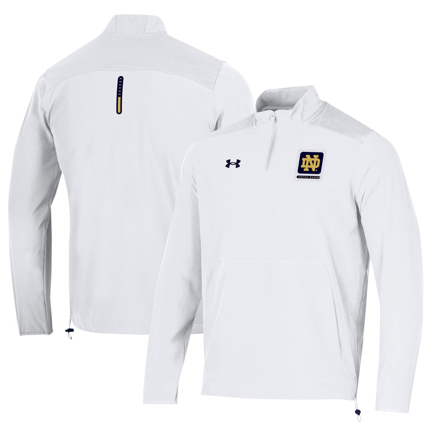 Men's Under Armour White Notre Dame Fighting Irish 2023 Motivate Half-Zip Top