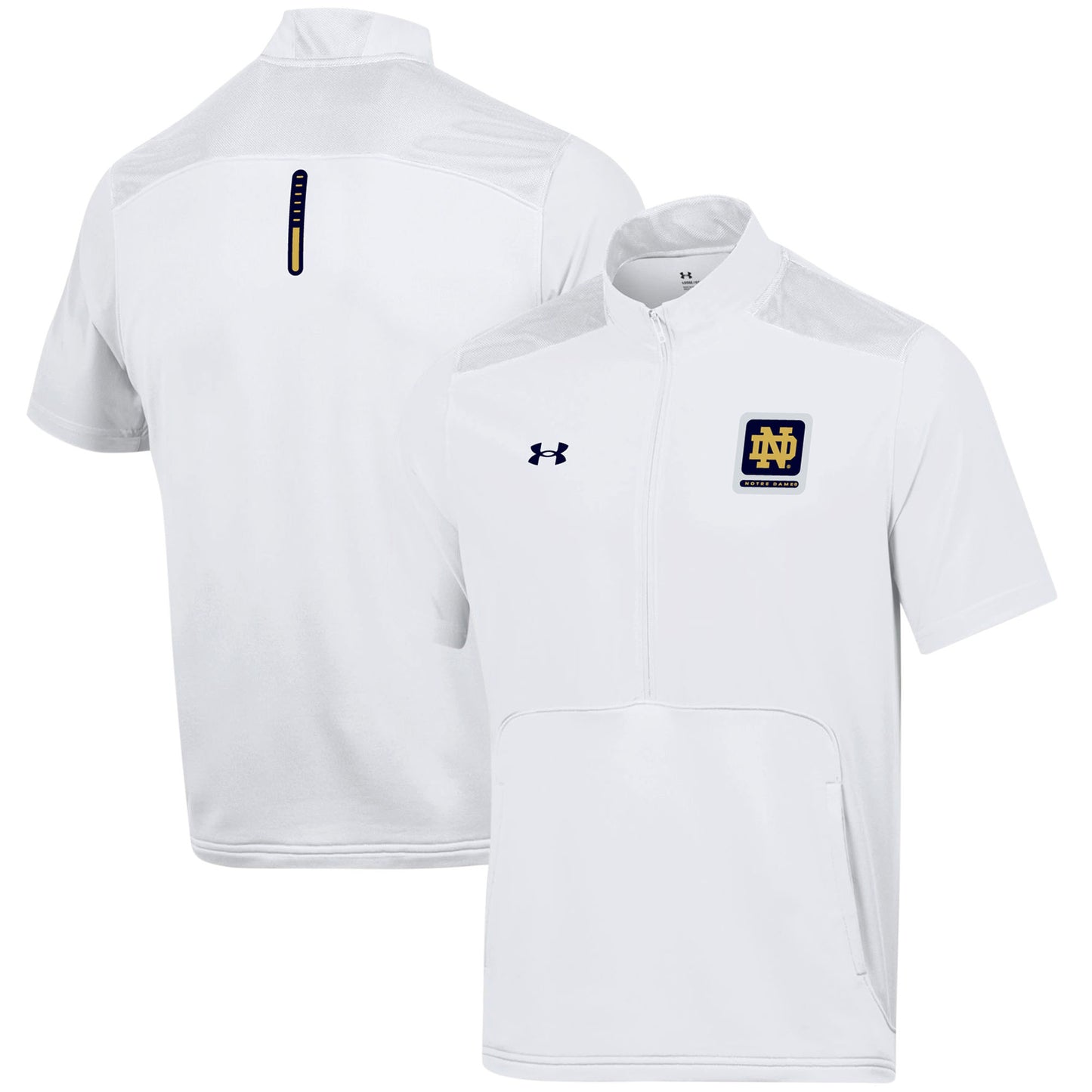 Men's Under Armour White Notre Dame Fighting Irish Motivate Half-Zip Jacket