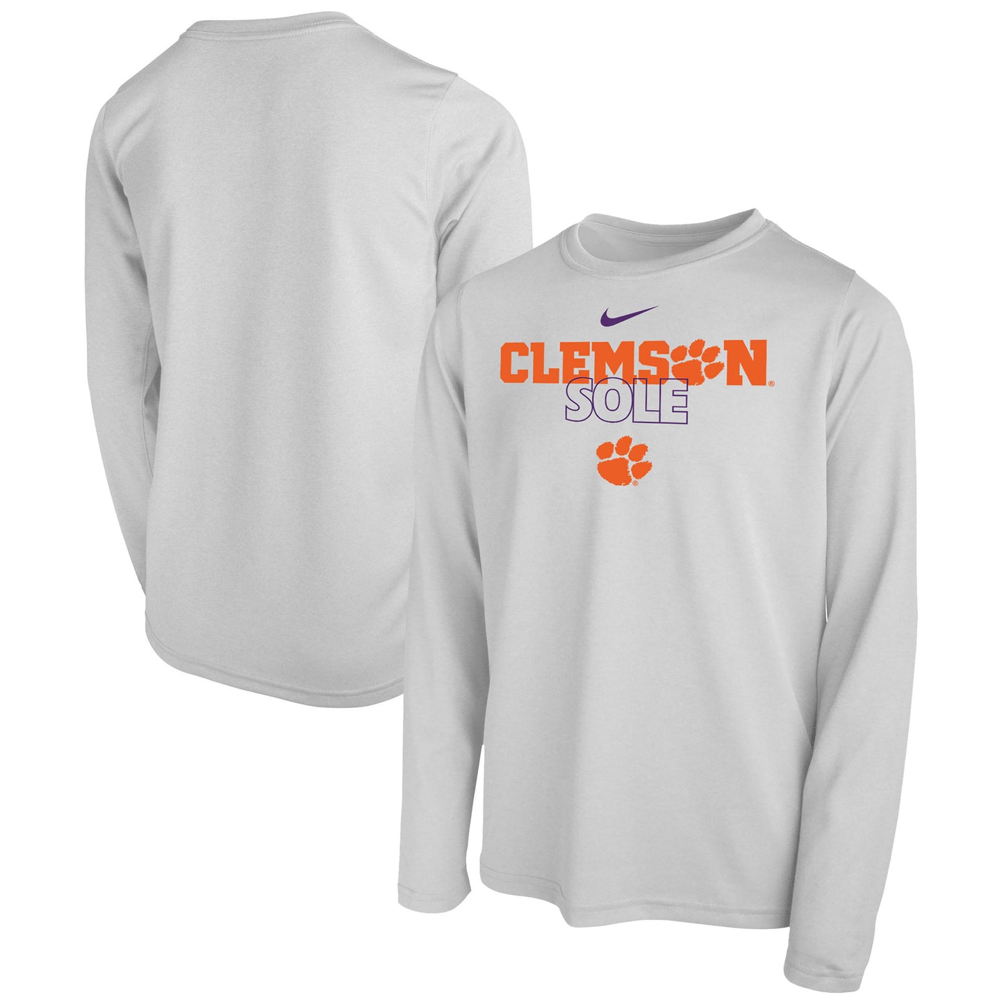 Youth Nike White Clemson Tigers 2023 On Court Sole Bench T-Shirt