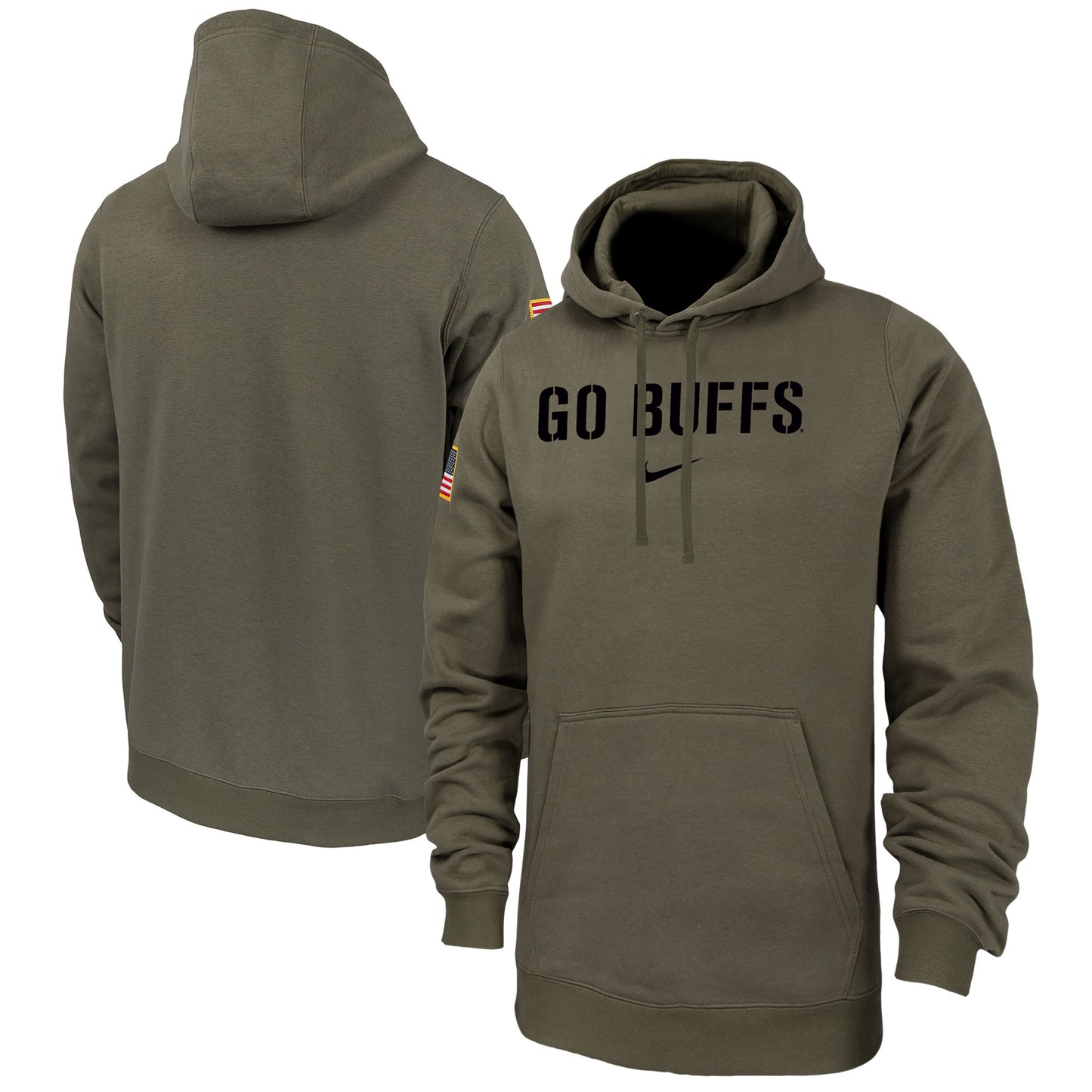 Men's Nike Olive Colorado Buffaloes Military Pack Club Fleece Pullover Hoodie