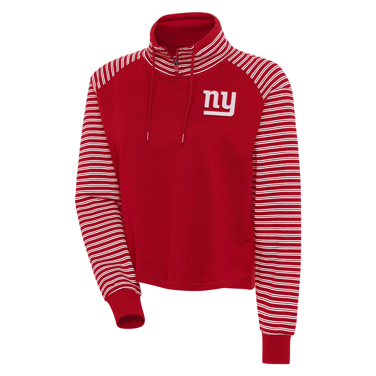 Women's Antigua Red/White New York Giants Squad Pullover Top