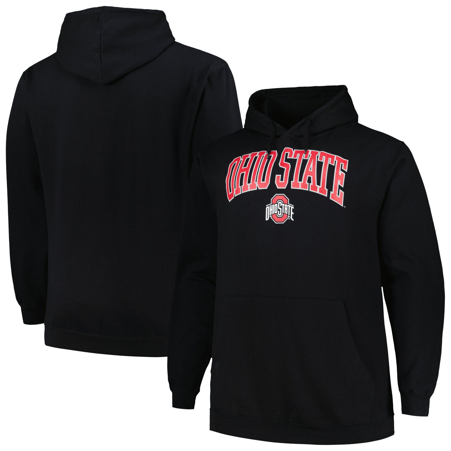 Men's Champion Black Ohio State Buckeyes Big & Tall Arch Over Logo Powerblend Pullover Hoodie