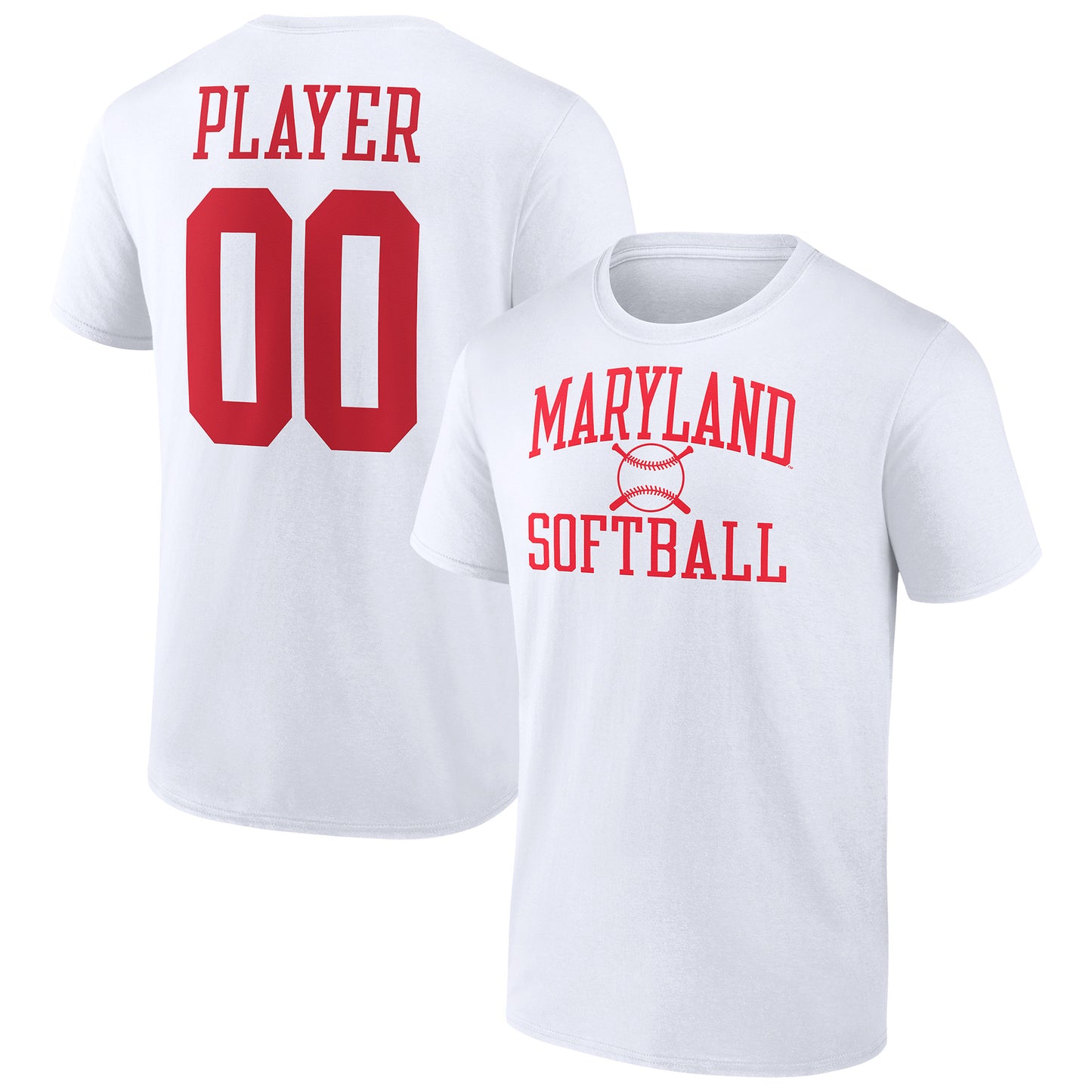 Men's White Maryland Terrapins Softball Pick-A-Player NIL Gameday Tradition T-Shirt