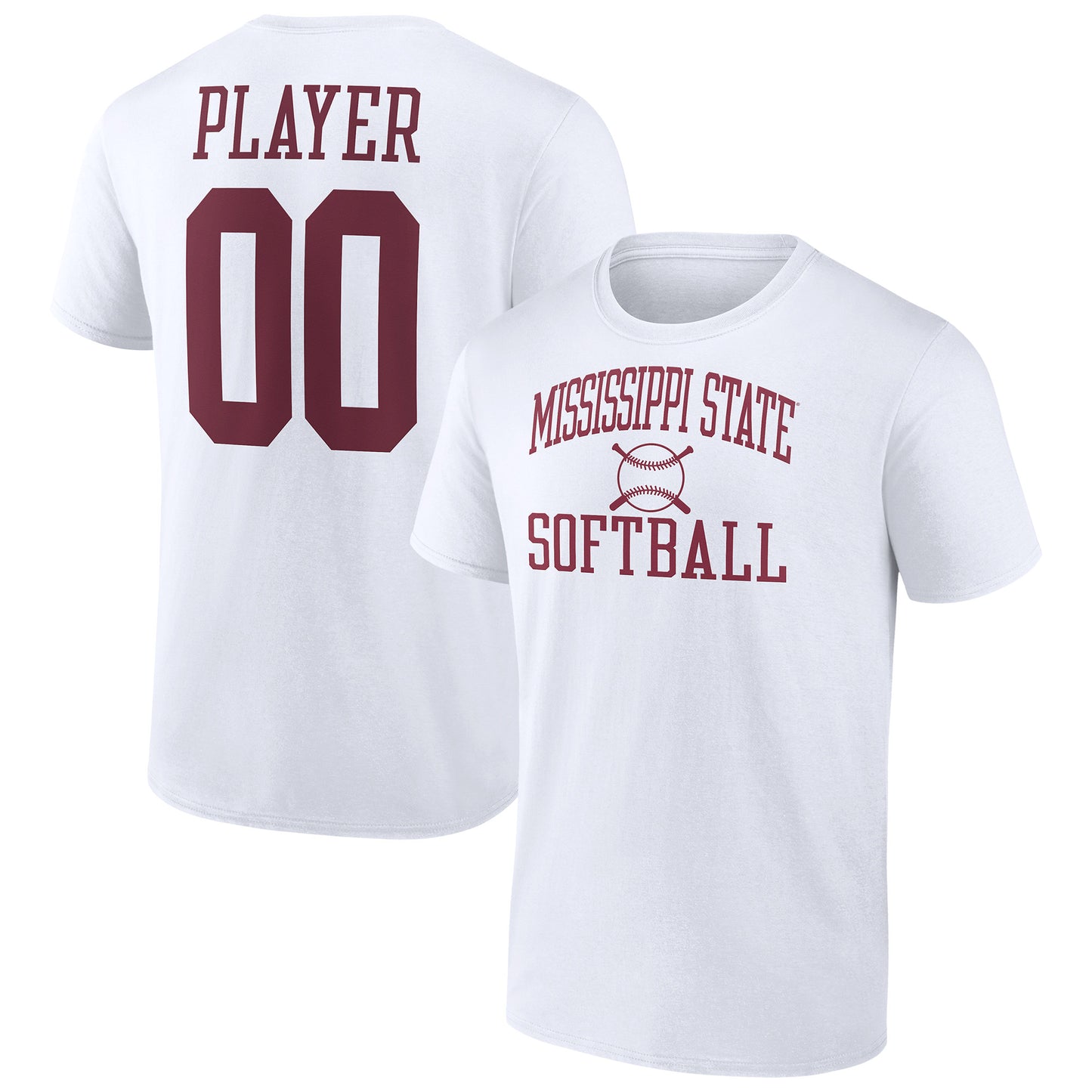 Men's White Mississippi State Bulldogs Softball Pick-A-Player NIL Gameday Tradition T-Shirt