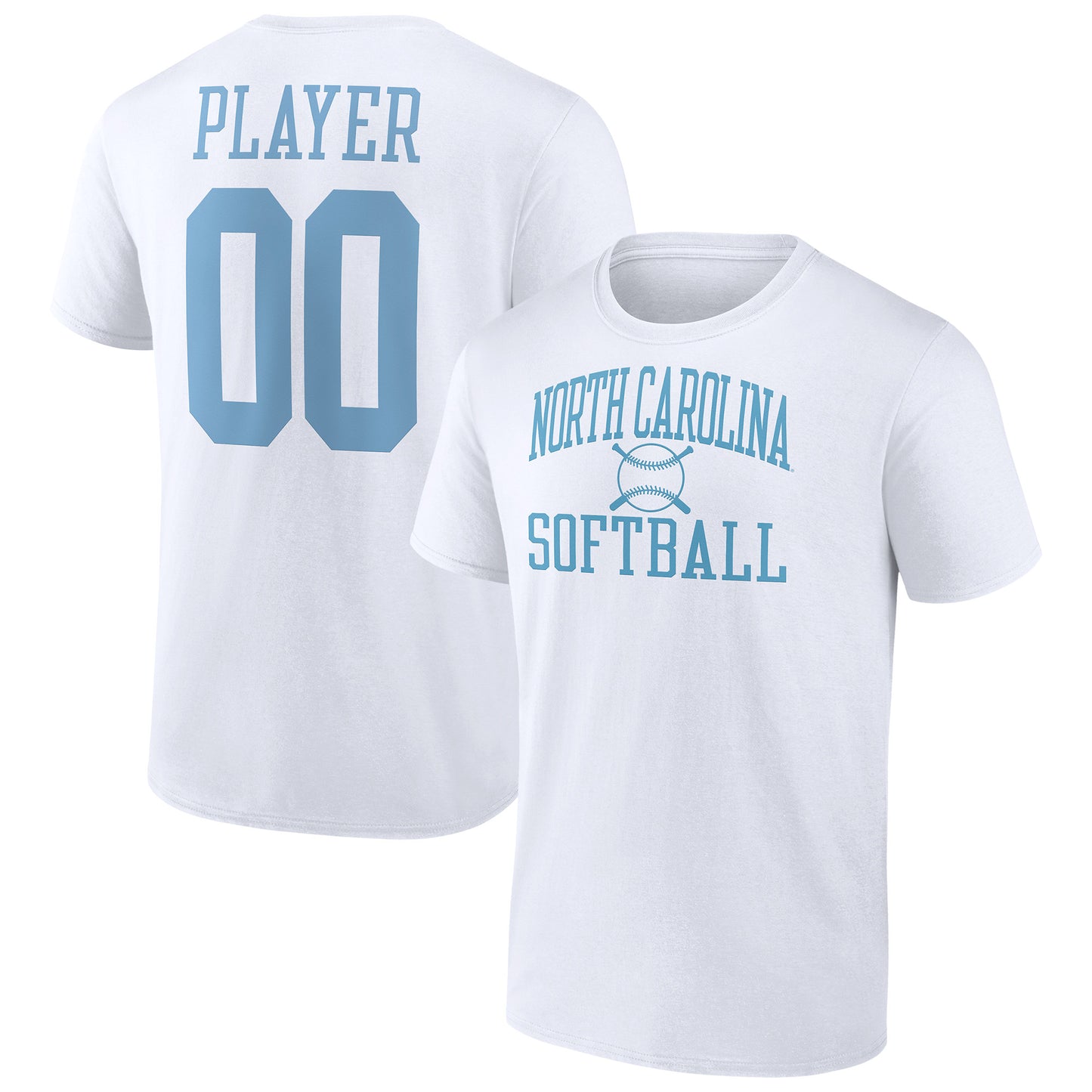 Men's White North Carolina Tar Heels Softball Pick-A-Player NIL Gameday Tradition T-Shirt