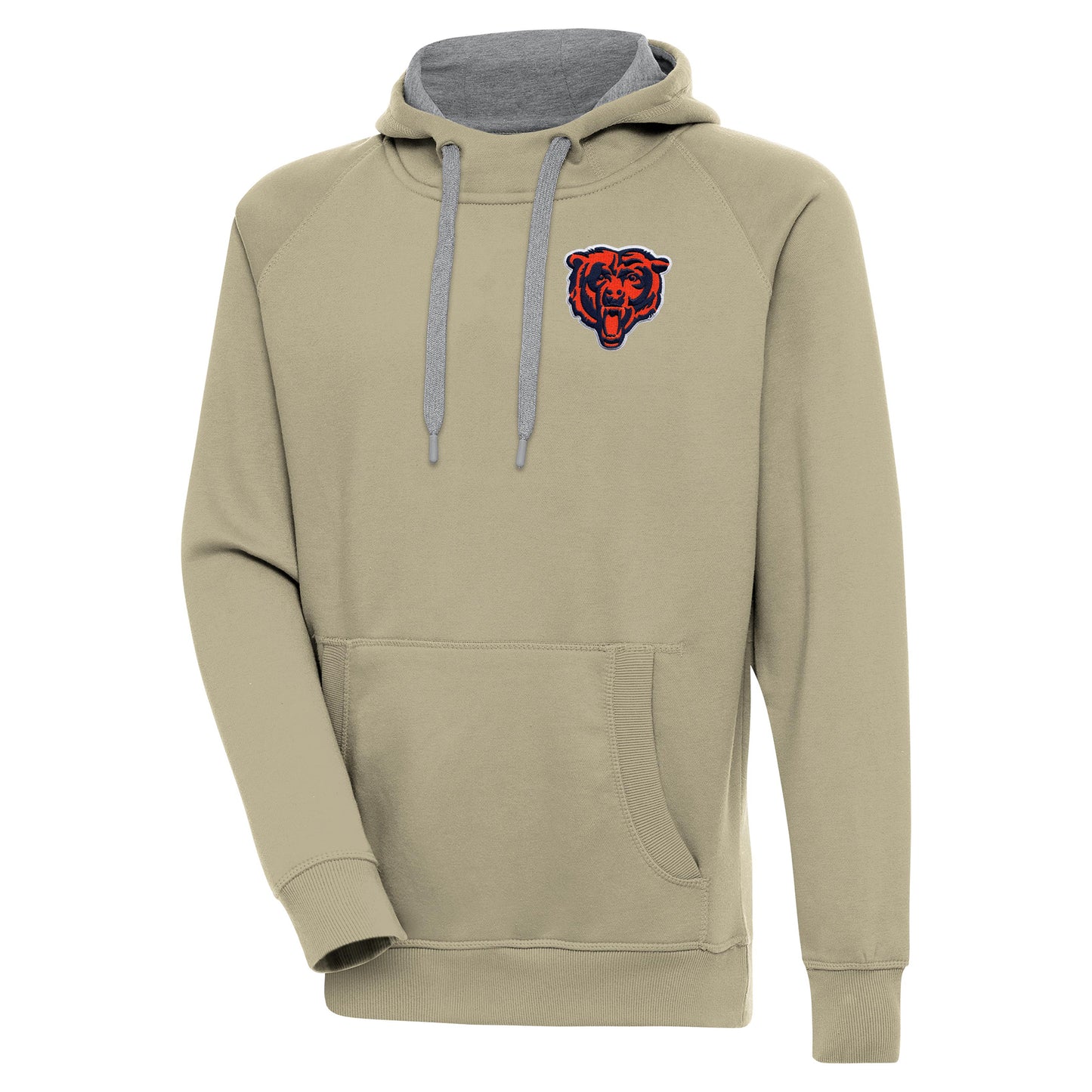 Men's Antigua Khaki Chicago Bears Victory Pullover Hoodie