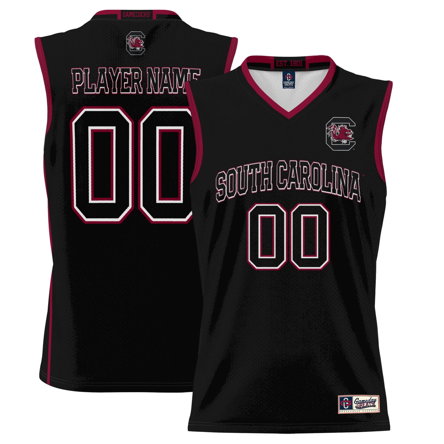 Youth GameDay Greats Black South Carolina Gamecocks NIL Pick-A-Player Lightweight Basketball Jersey