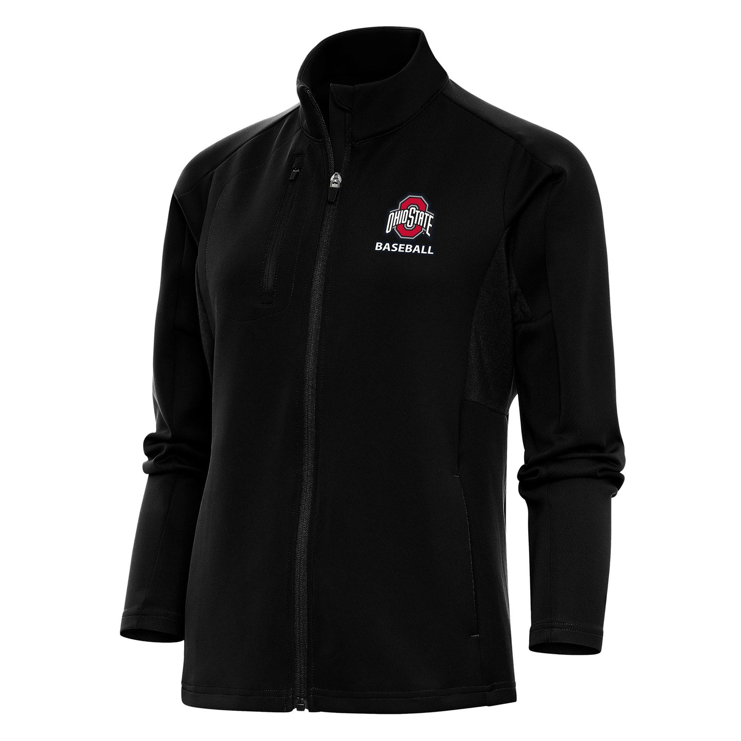 Women's Antigua Black Ohio State Buckeyes Baseball Generation Full-Zip Jacket