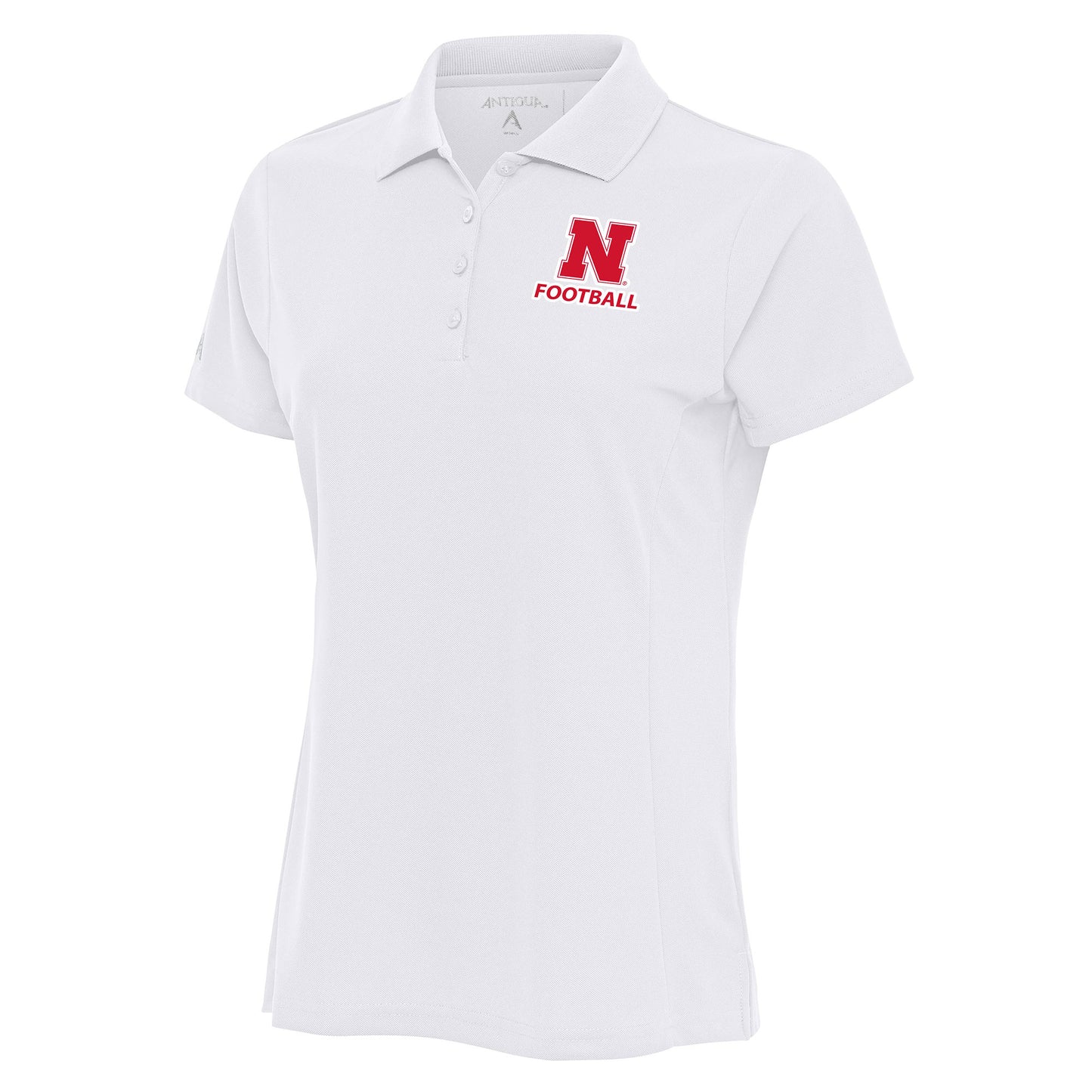 Women's Antigua White Nebraska Huskers Football Legacy Pique Polo