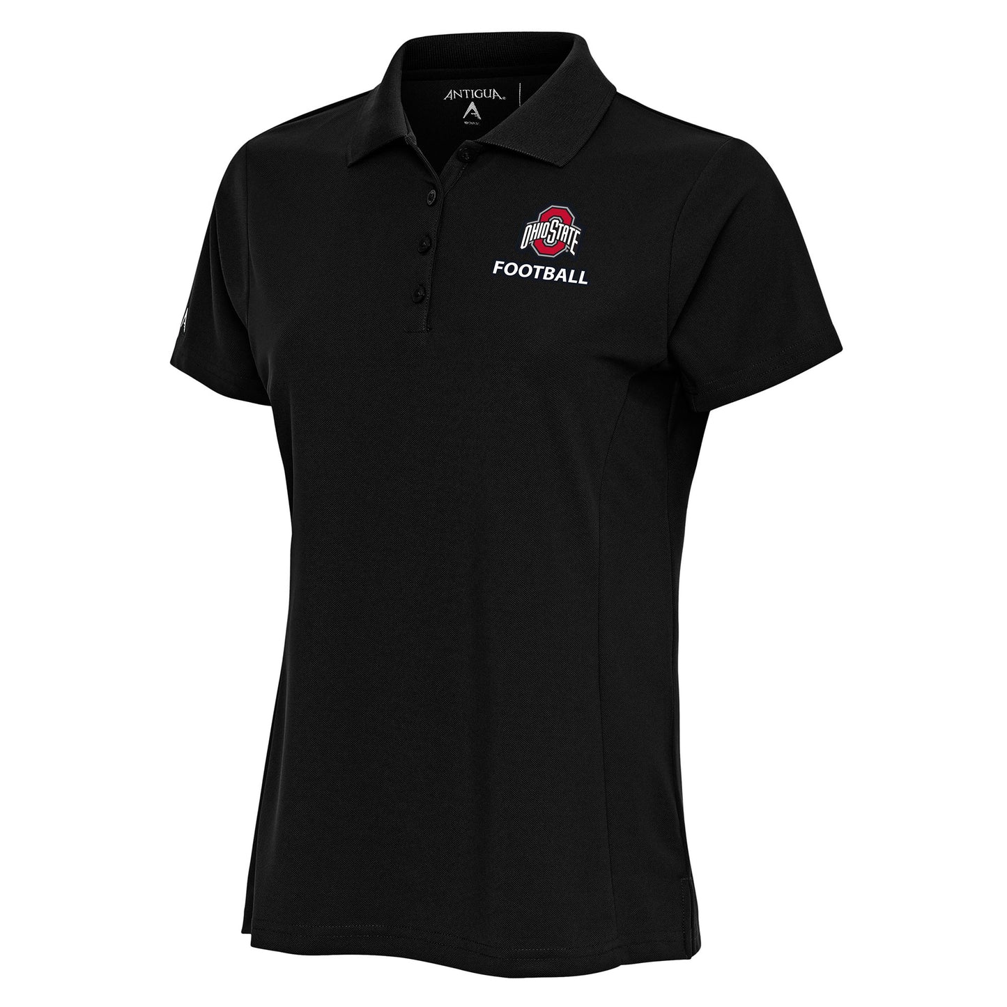 Women's Antigua Black Ohio State Buckeyes Football Legacy Pique Polo