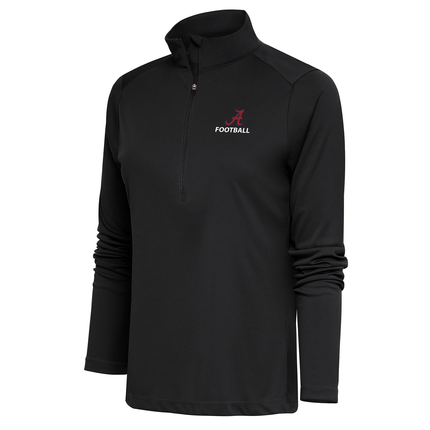 Women's Antigua Charcoal Alabama Crimson Tide Football Tribute Half-Zip Pullover Top