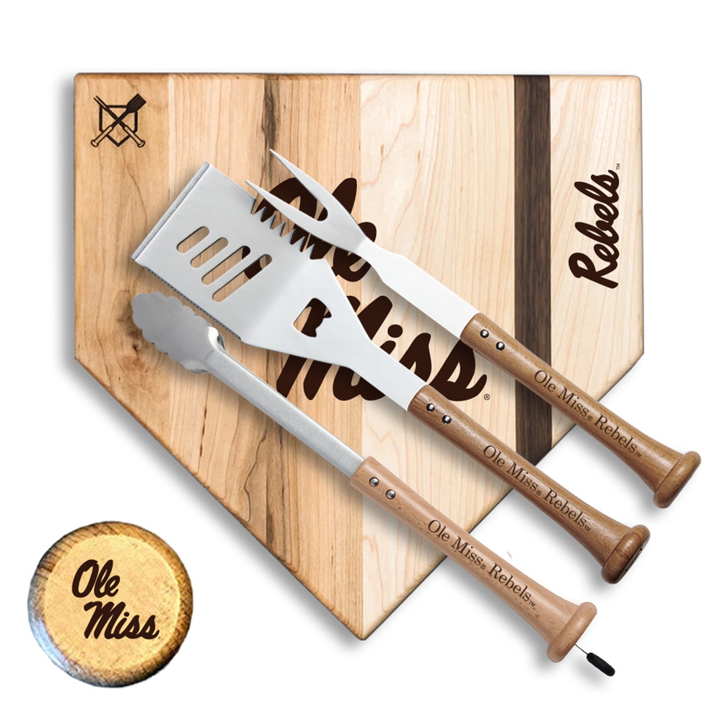 Baseball BBQ Ole Miss Rebels 17" Silver Slugger Combo Set