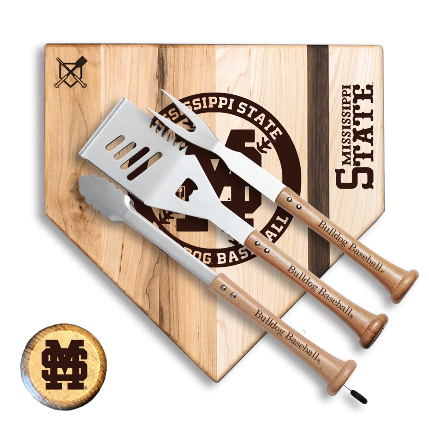 Baseball BBQ Mississippi State Bulldogs 17" Silver Slugger Combo Set