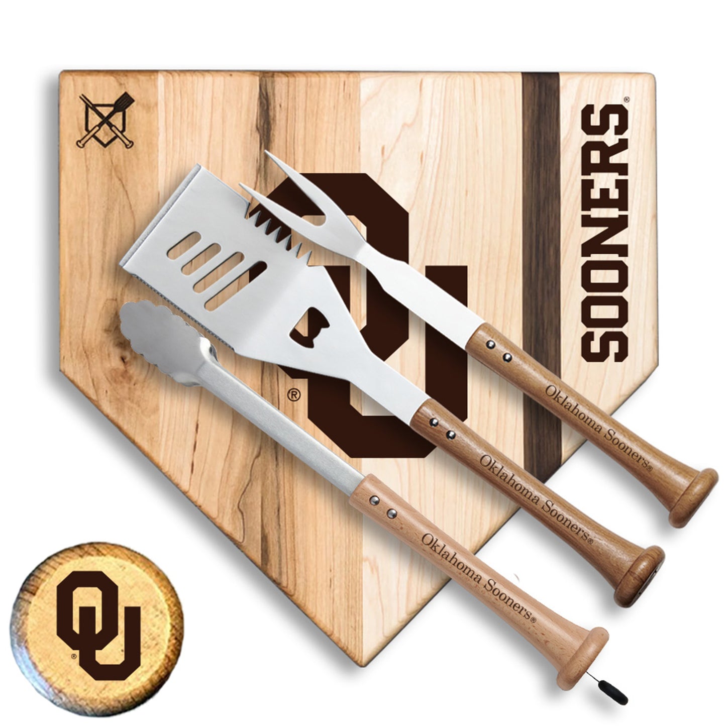 Baseball BBQ Oklahoma Sooners 17" Silver Slugger Combo Set
