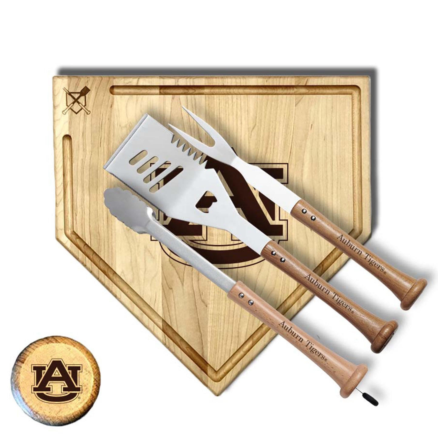 Baseball BBQ Auburn Tigers 17" Trough Silver Slugger Combo Set