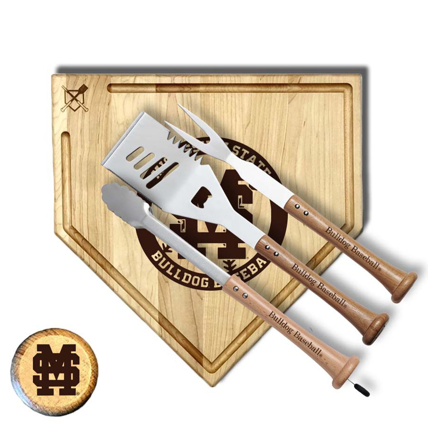 Baseball BBQ Mississippi State Bulldogs 17" Trough Silver Slugger Combo Set