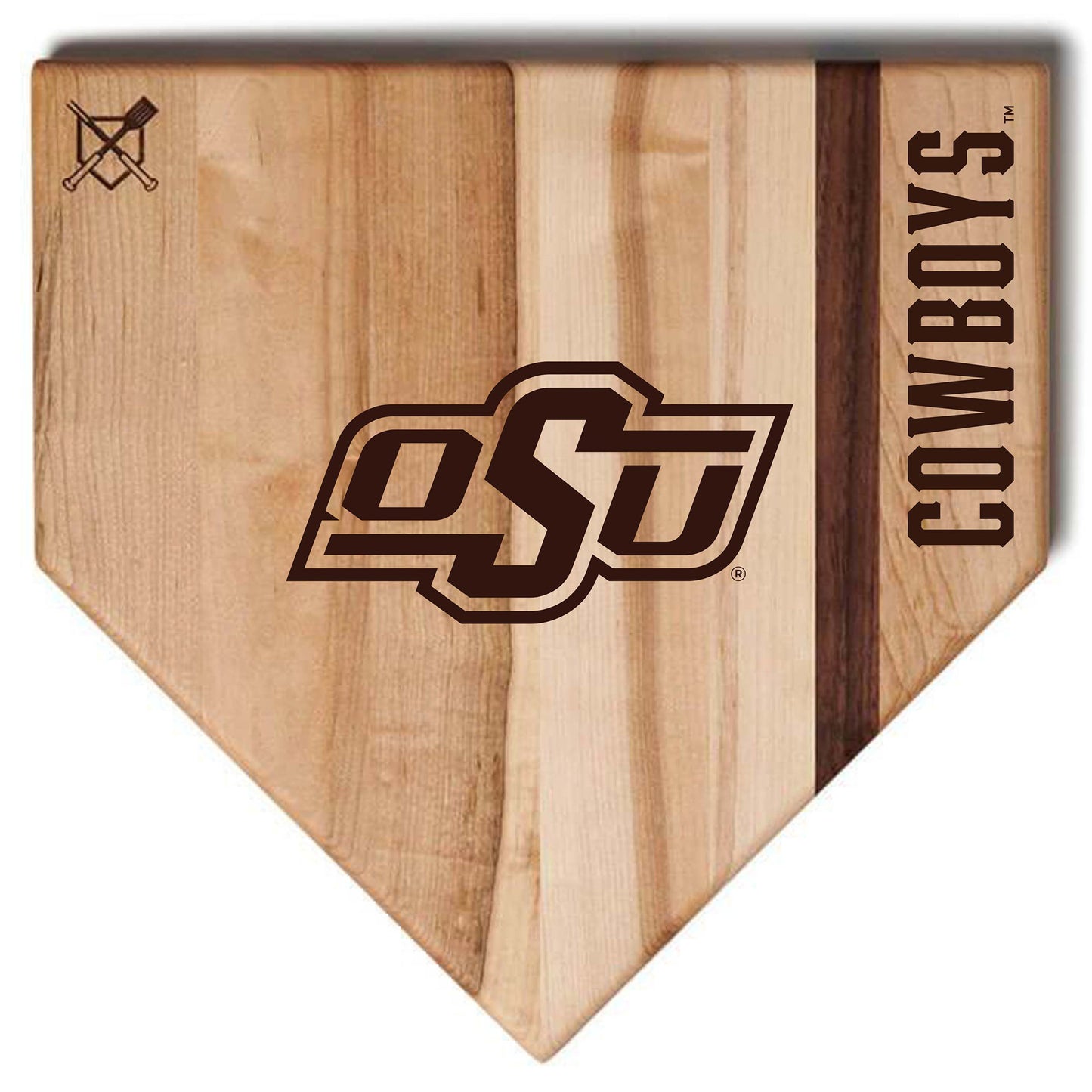 Baseball BBQ Oklahoma State Cowboys 17" x 17" Home Plate Cutting Board