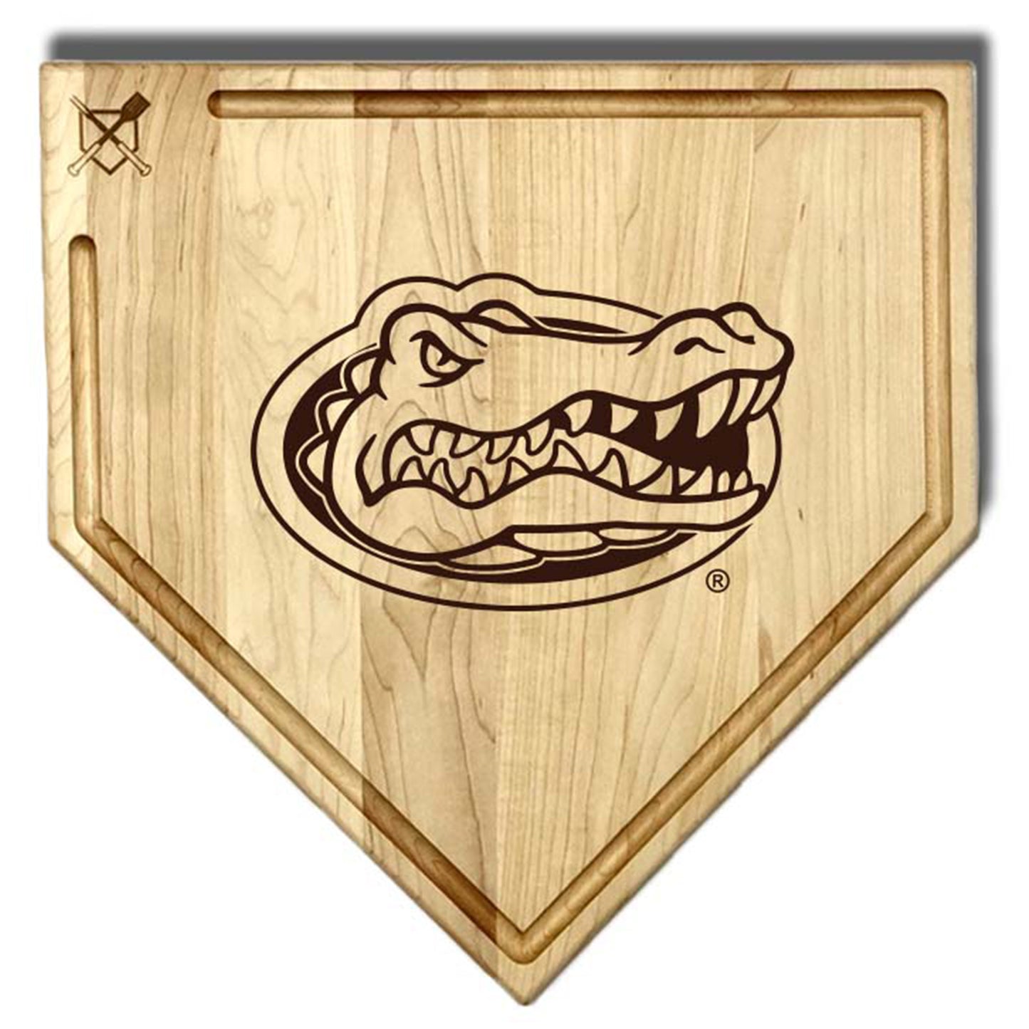 Baseball BBQ Florida Gators 17" x 17" Home Plate Cutting Board With Trough