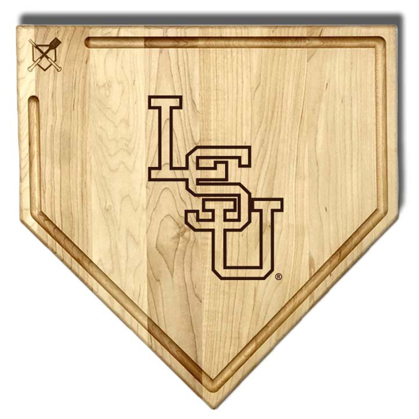 Baseball BBQ LSU Tigers 17" x 17" Home Plate Cutting Board With Trough