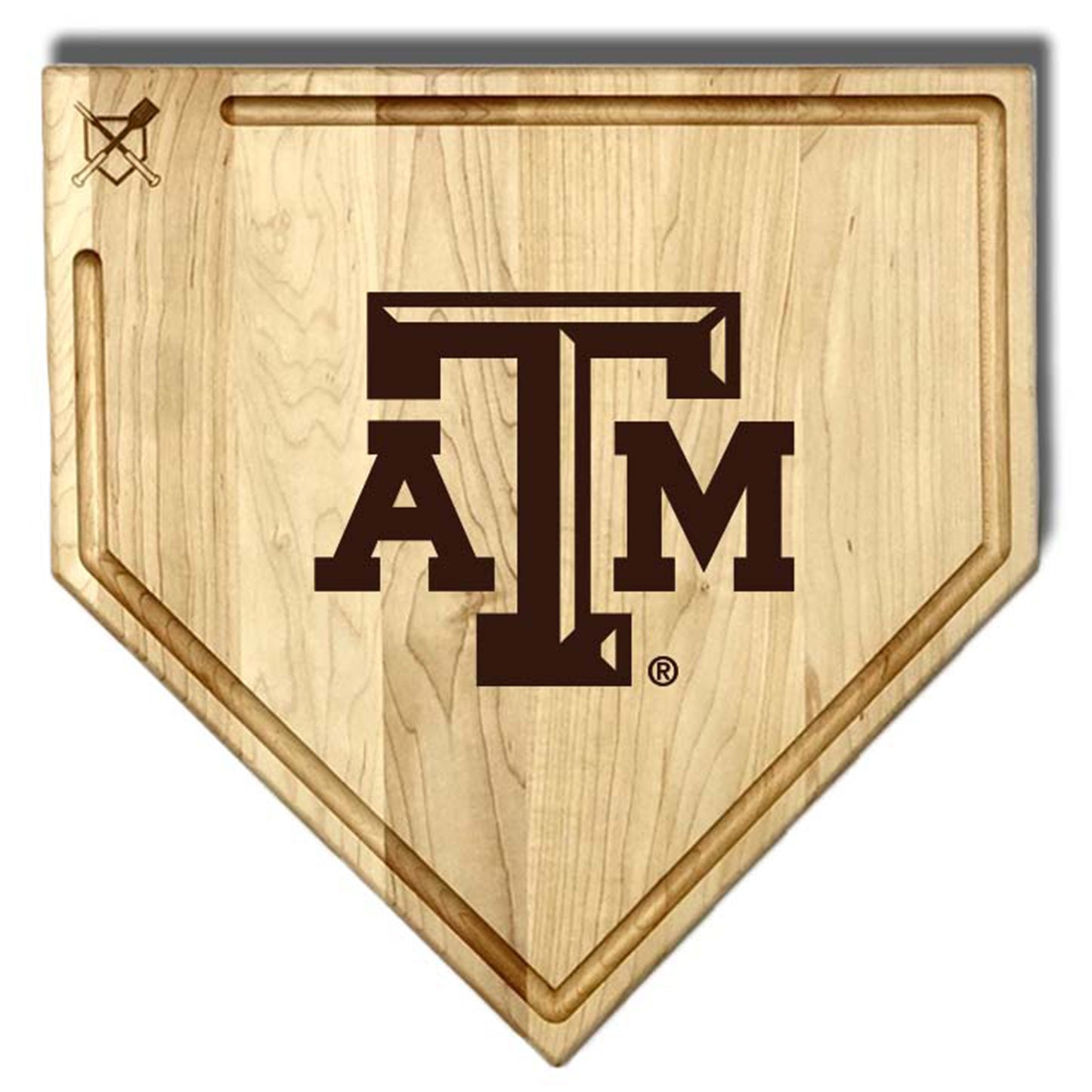 Baseball BBQ Texas A&M Aggies 17" x 17" Home Plate Cutting Board With Trough