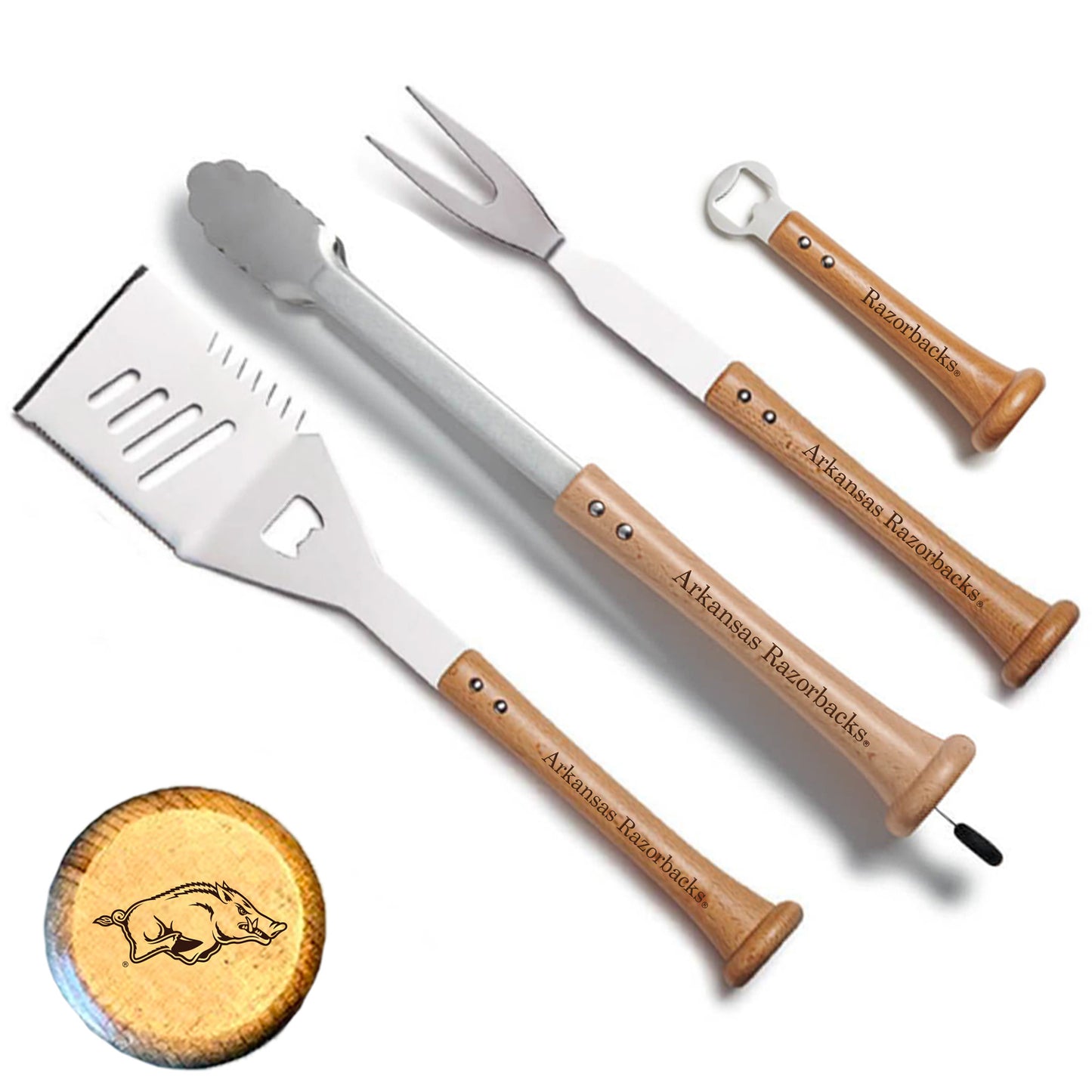 Baseball BBQ Arkansas Razorbacks Home Run Grill Set