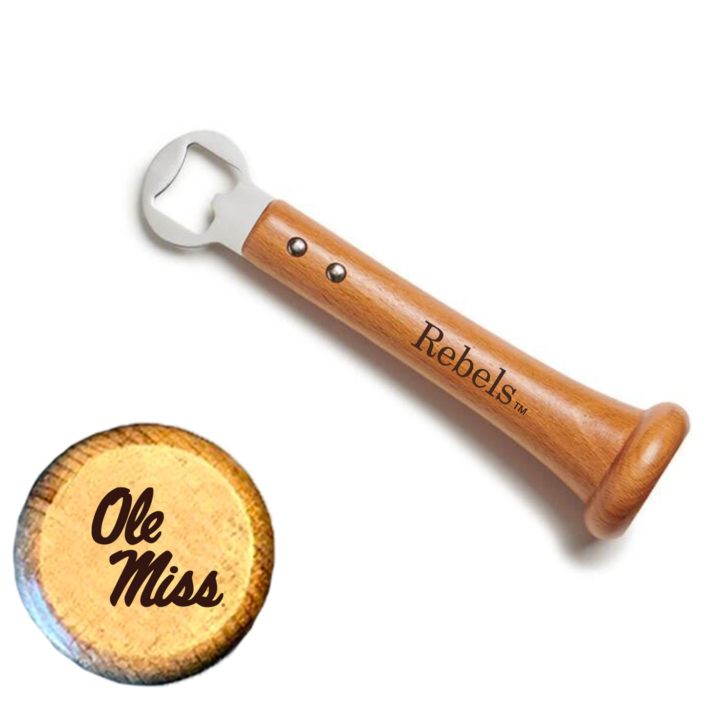 Baseball BBQ Ole Miss Rebels Pickoff Bottle Opener