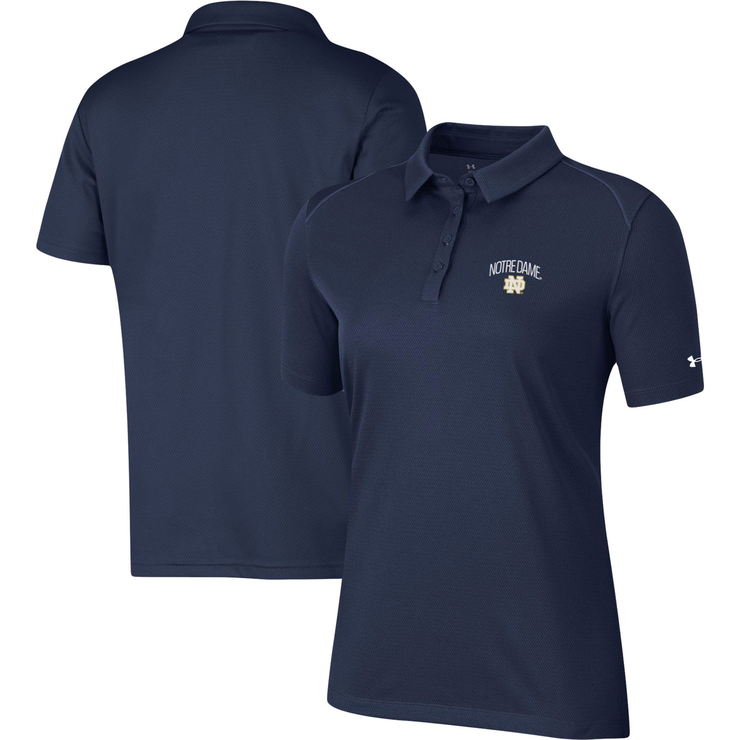 Women's Under Armour Navy Notre Dame Fighting Irish Tech Mesh Polo