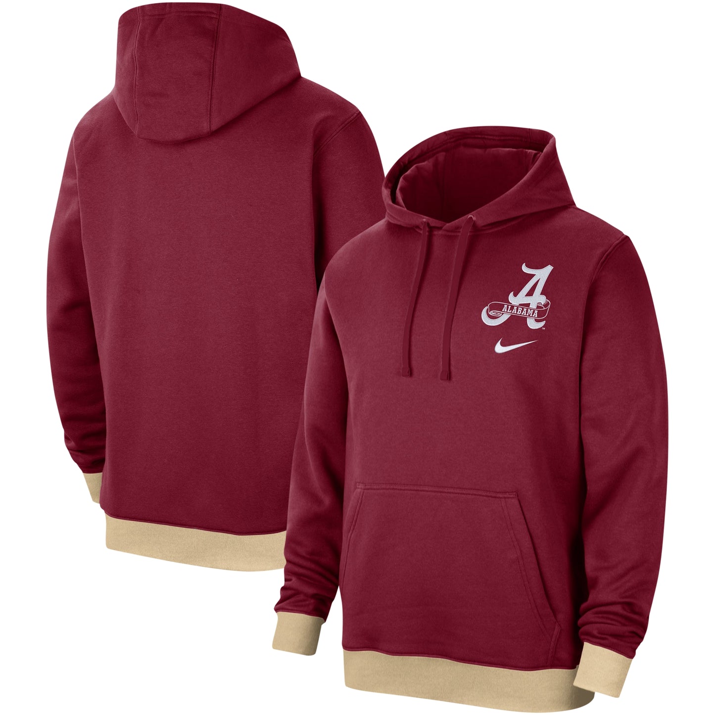 Men's Nike Crimson Alabama Crimson Tide Campus Retro Fleece Pullover Hoodie